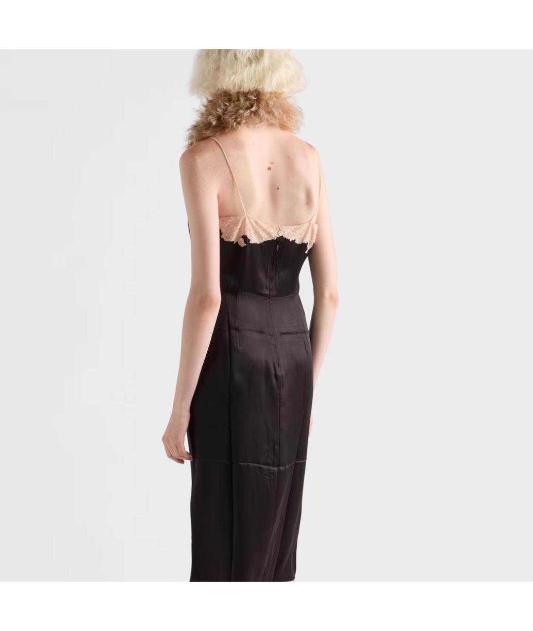 PRADA Черное шелковое повседневное платье, фото 3