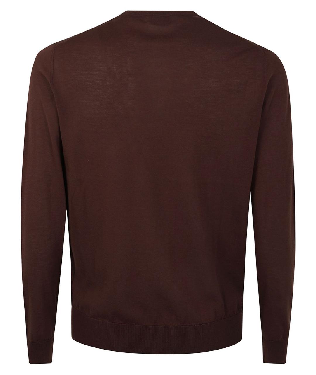 BALLANTYNE Коричневый хлопковый джемпер / свитер, фото 2