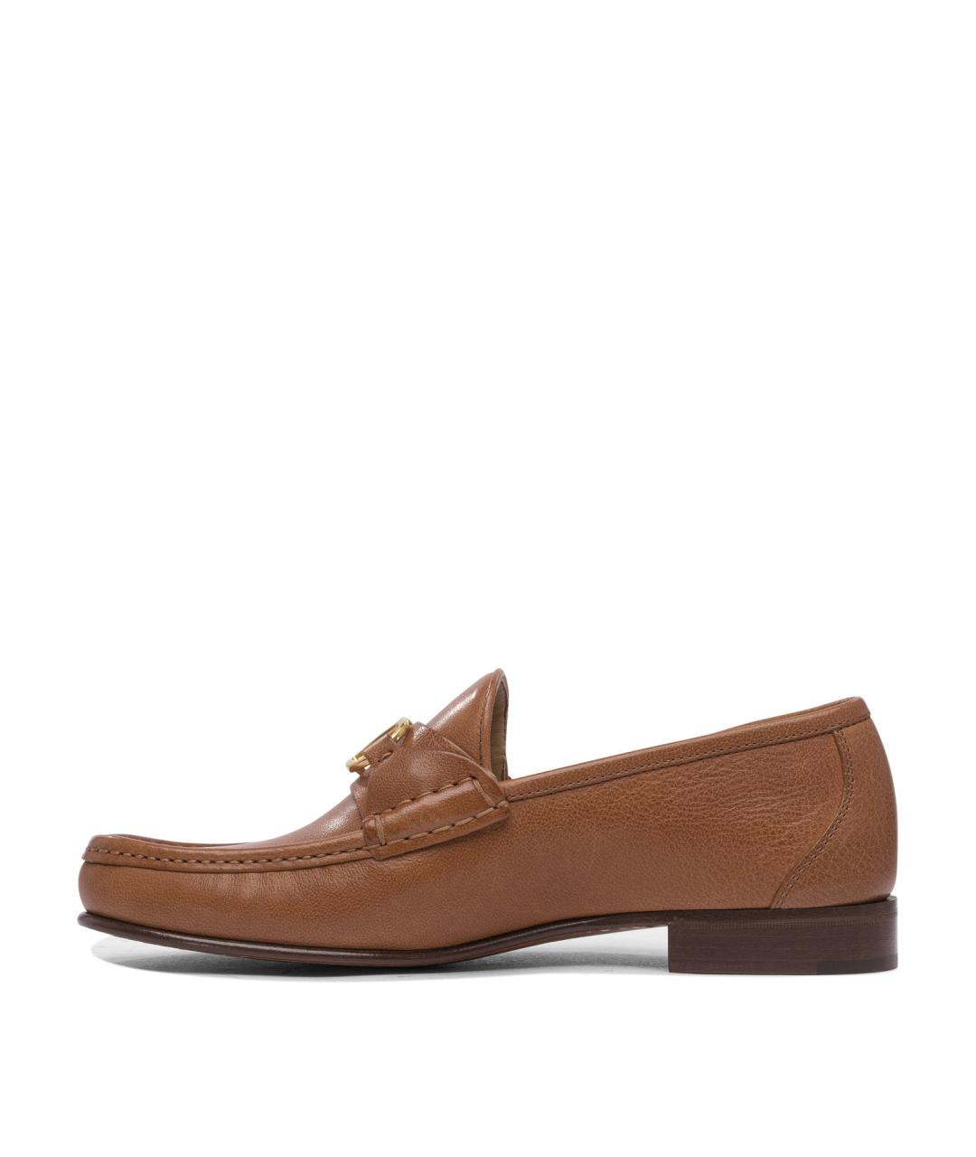 VALENTINO Бежевые кожаные лоферы, фото 3