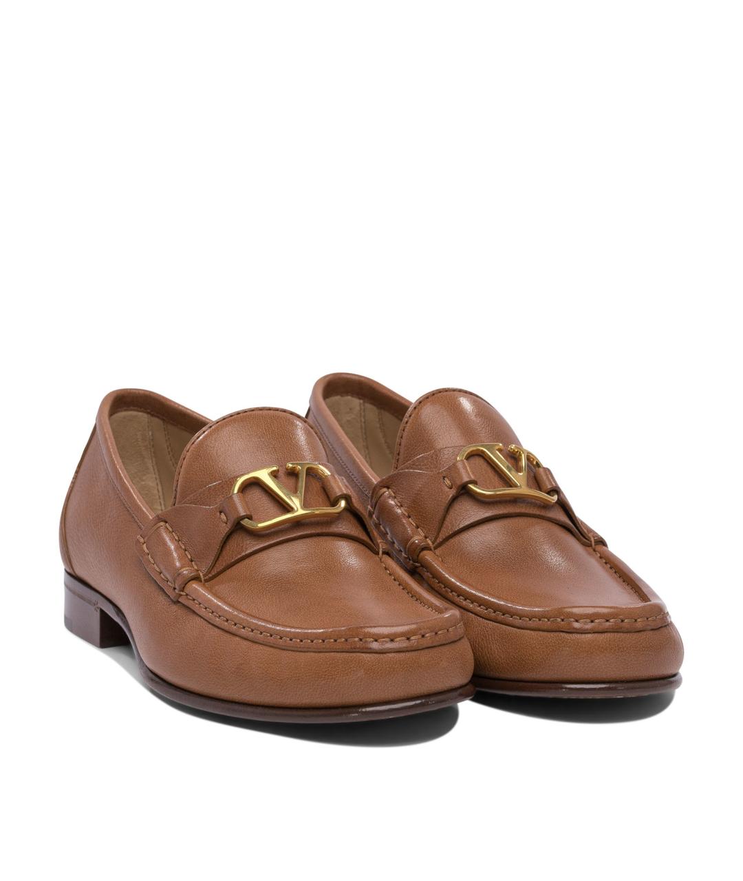 VALENTINO Бежевые кожаные лоферы, фото 2