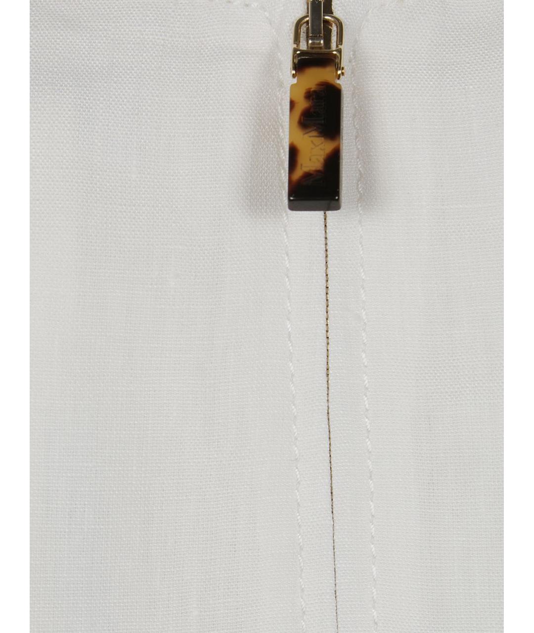 MAX MARA Белое льняное повседневное платье, фото 3