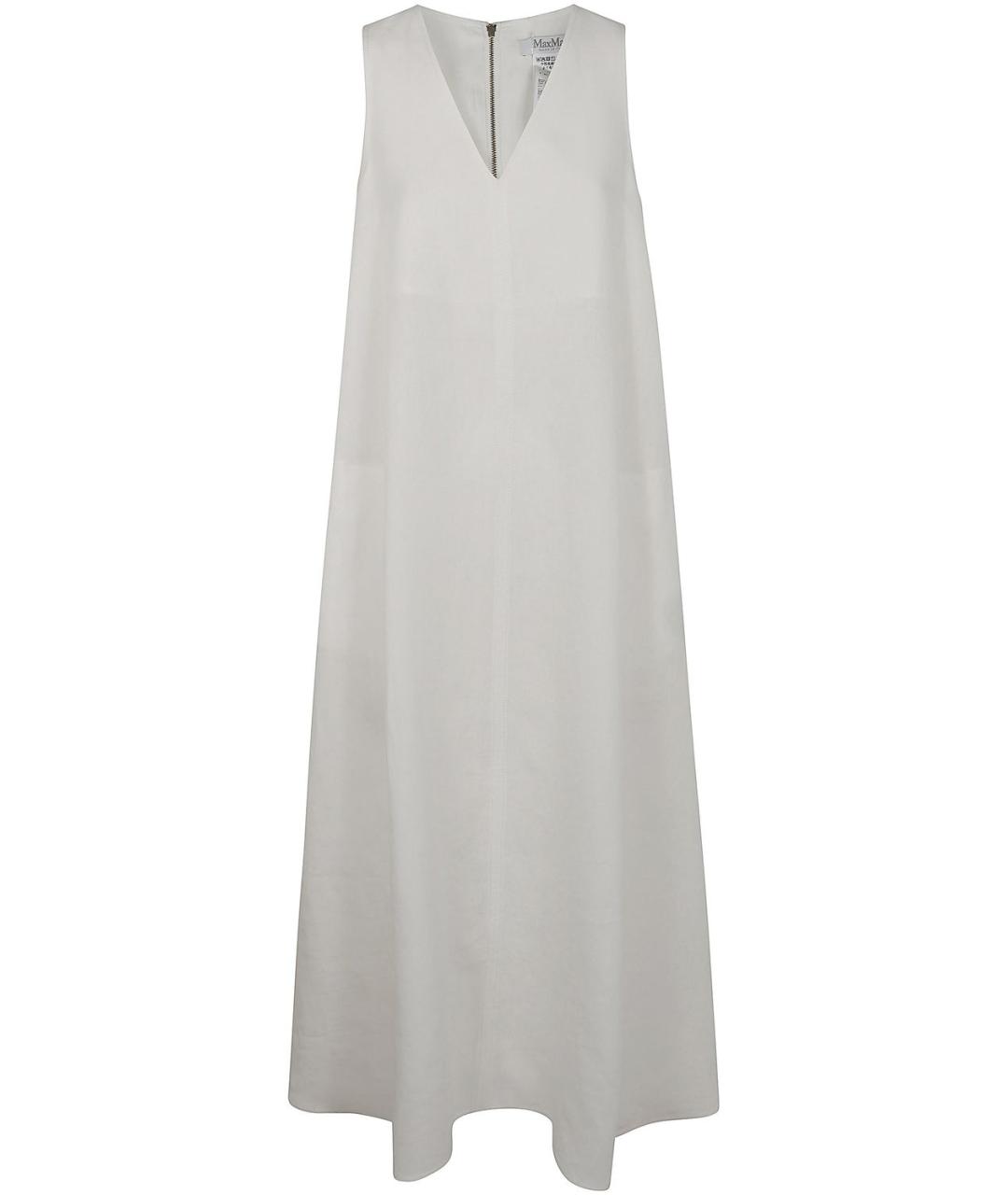 MAX MARA Белое льняное повседневное платье, фото 1