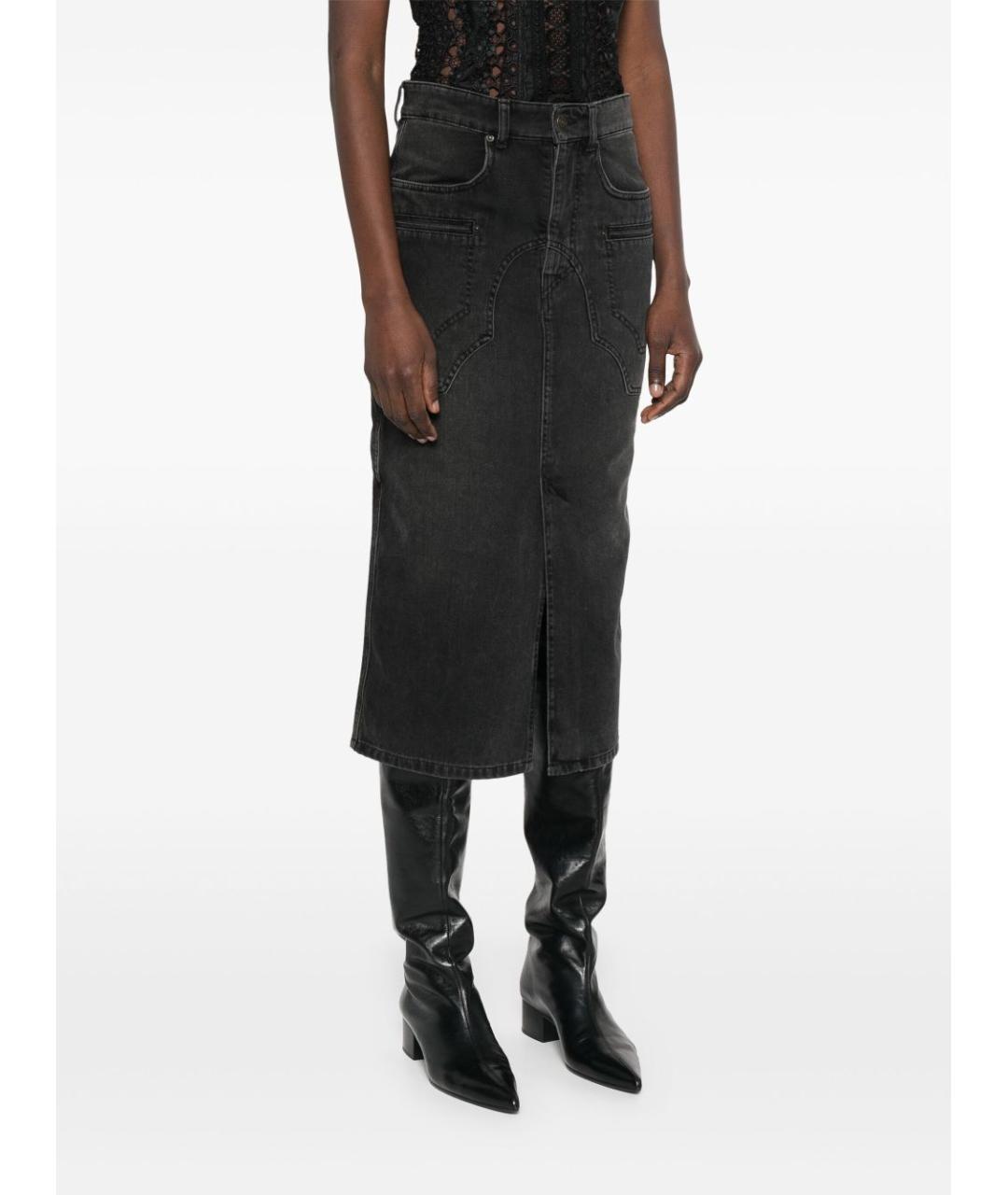 ISABEL MARANT Черная полиэстеровая юбка миди, фото 5