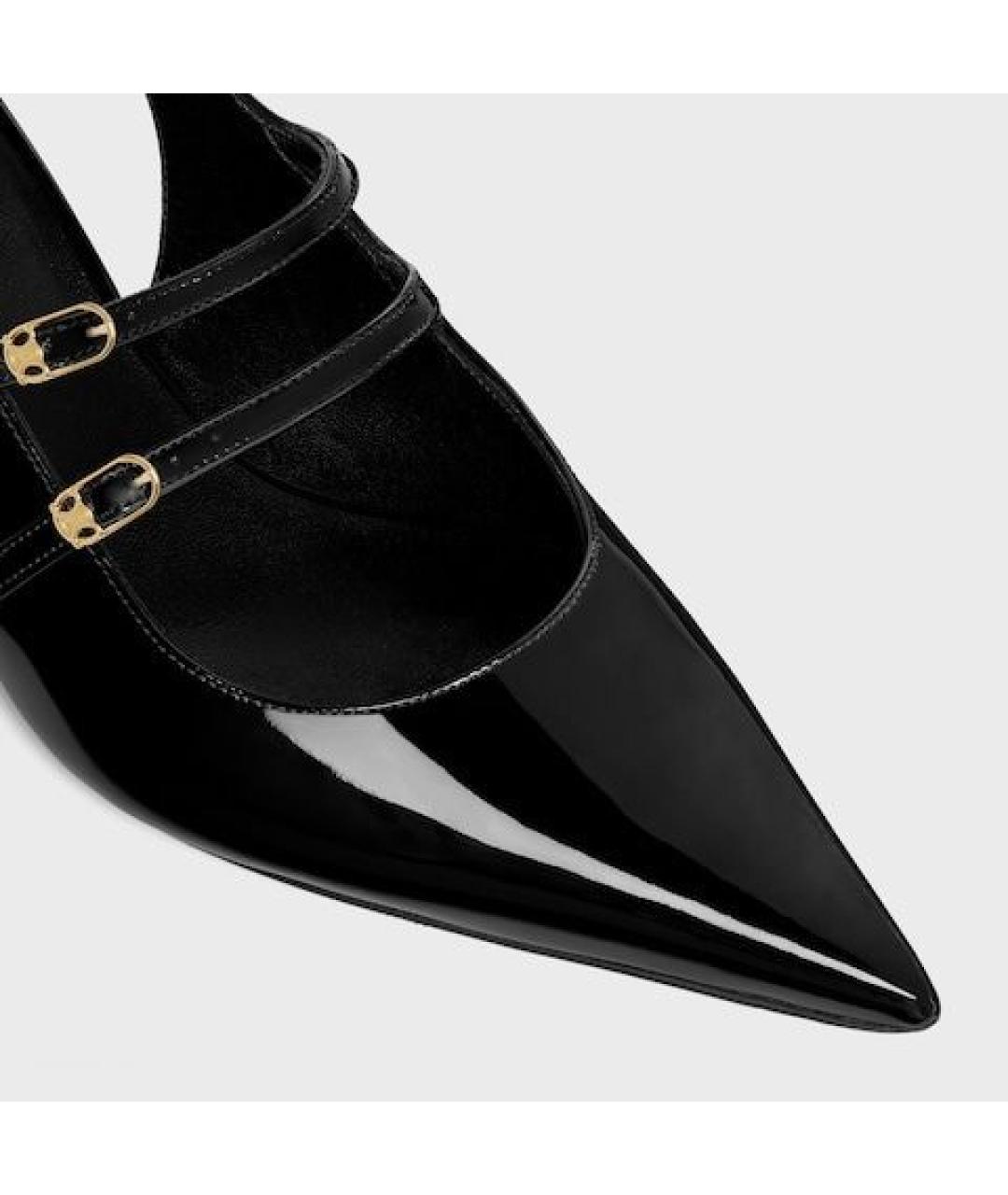 CELINE Черные сандалии из лакированной кожи, фото 4