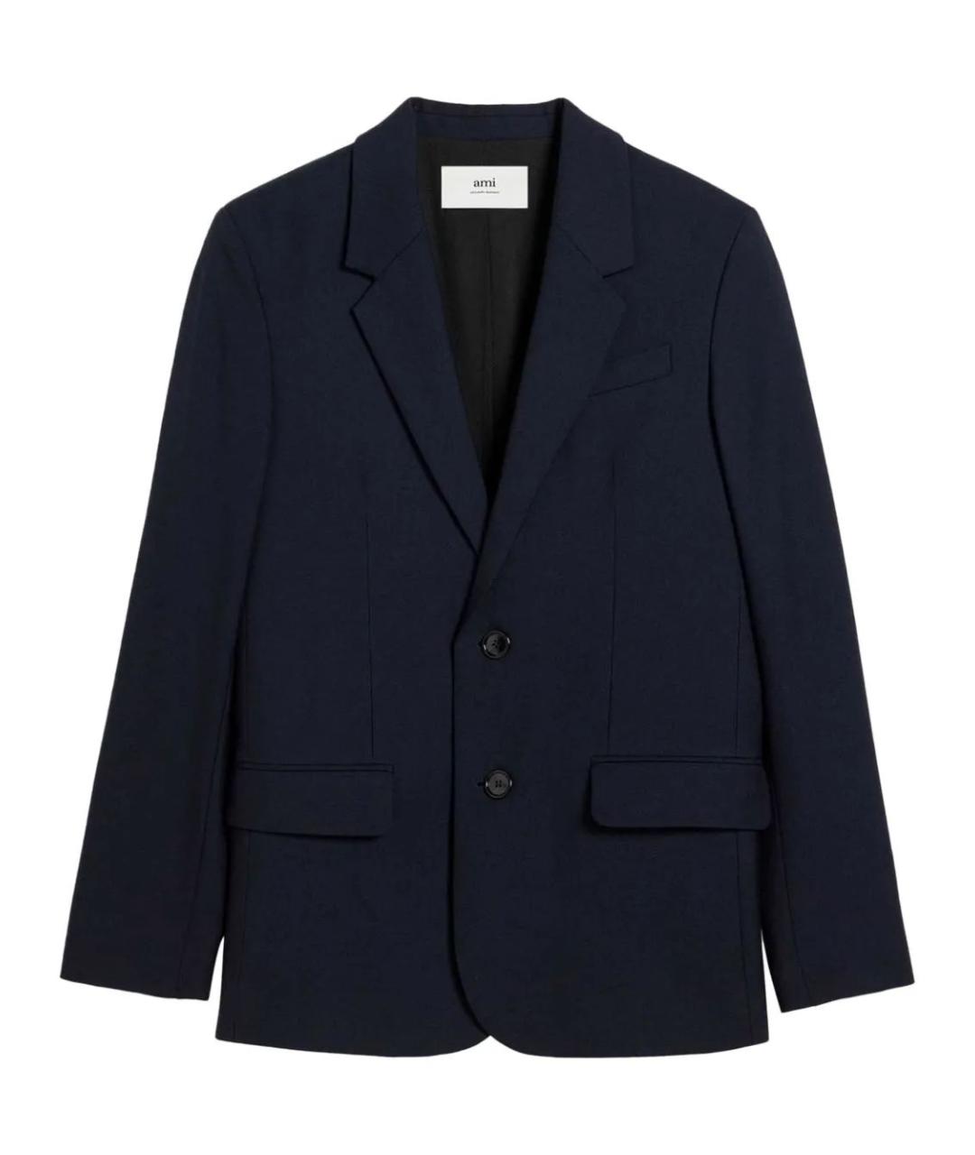 Ami Paris Синий шерстяной пиджак, фото 1
