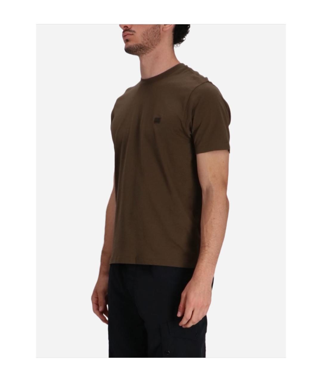 CP COMPANY Коричневая вискозная футболка, фото 4