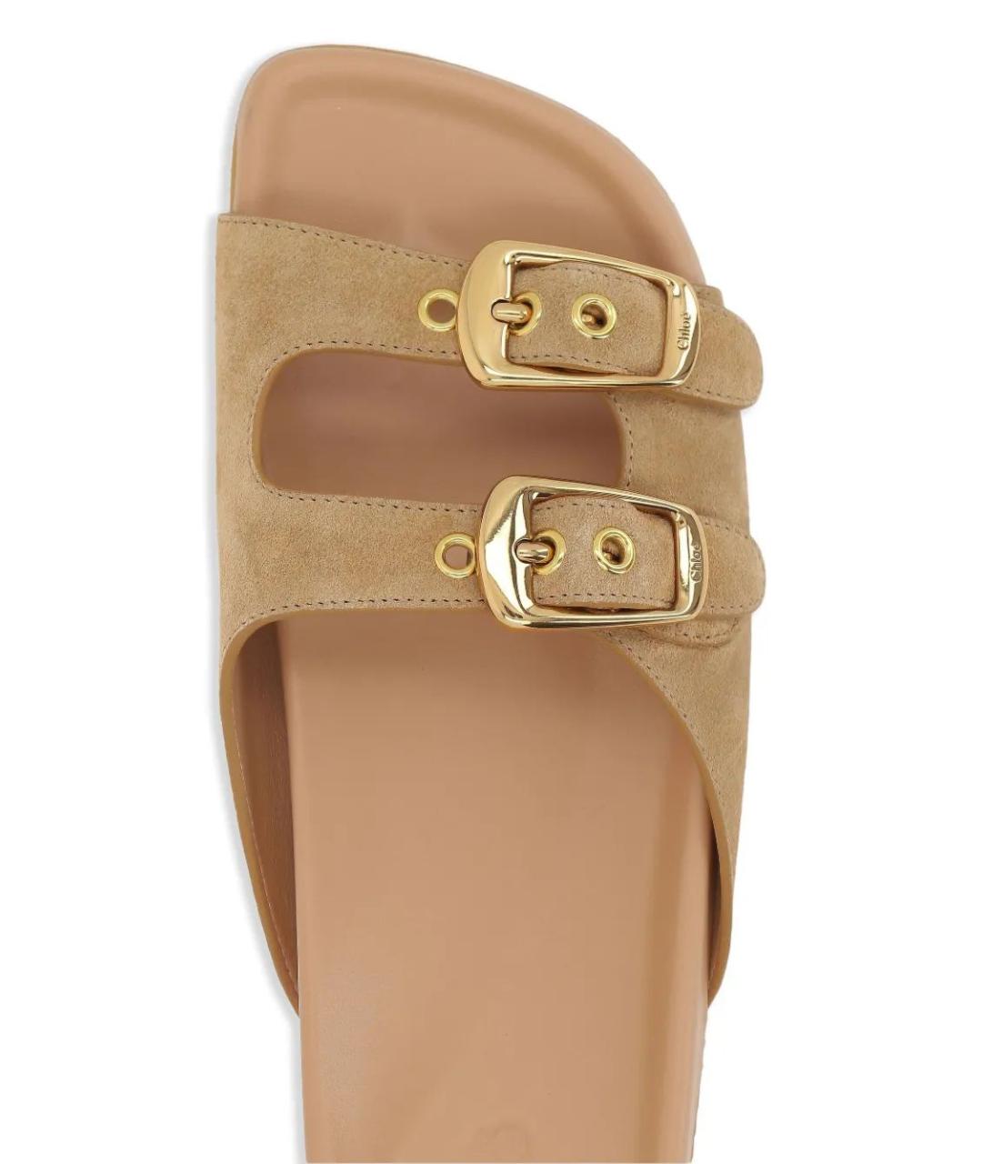 CHLOE Коричневые кожаные сандалии, фото 4