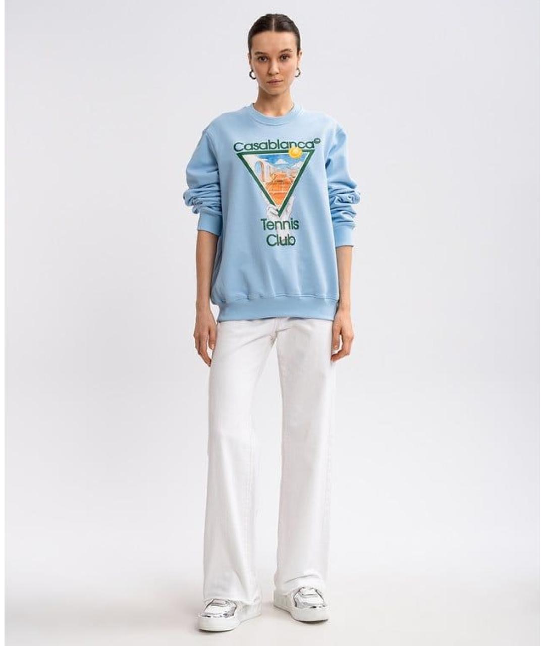 CASABLANCA Голубой хлопковый джемпер / свитер, фото 2