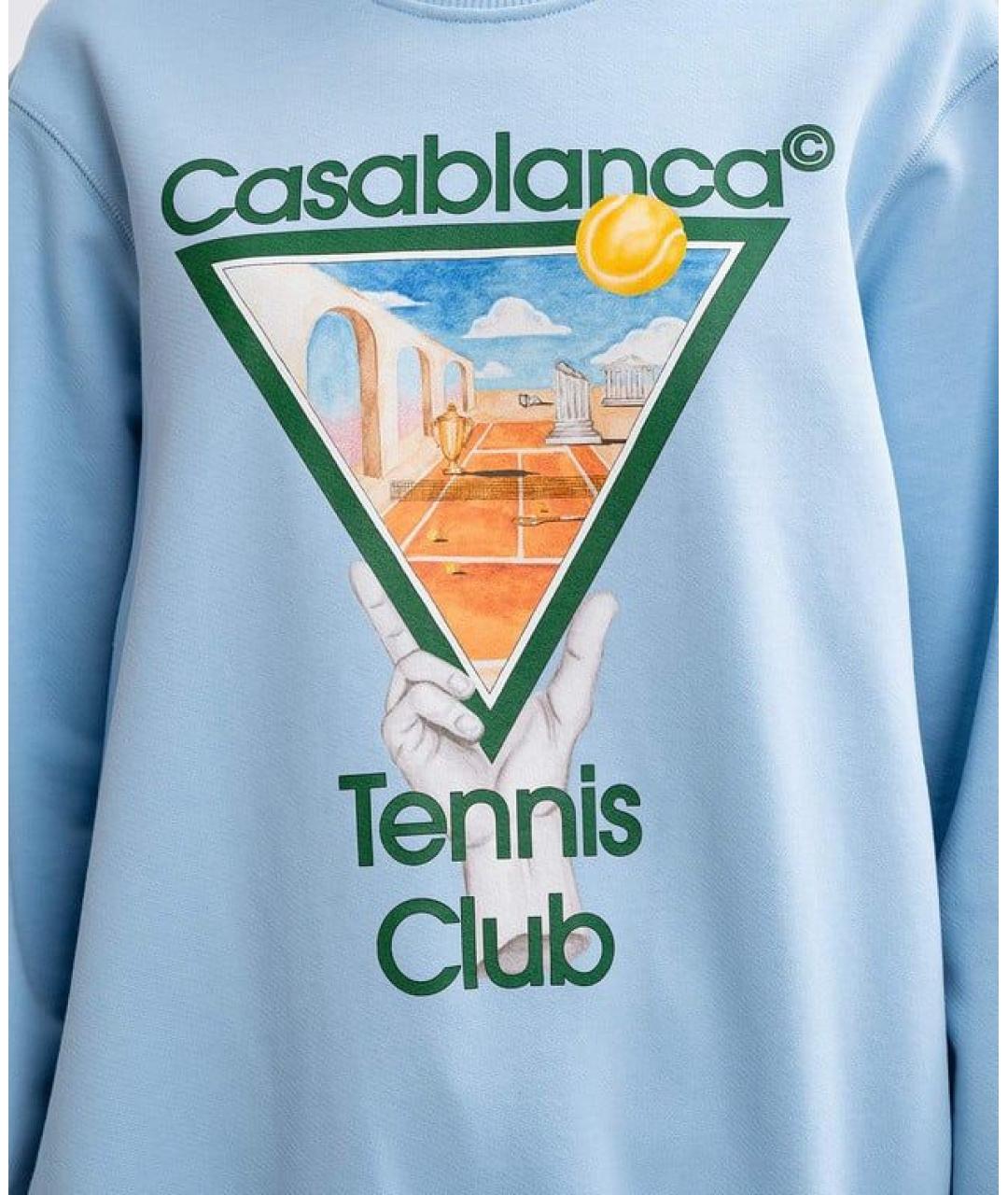 CASABLANCA Голубой хлопковый джемпер / свитер, фото 5