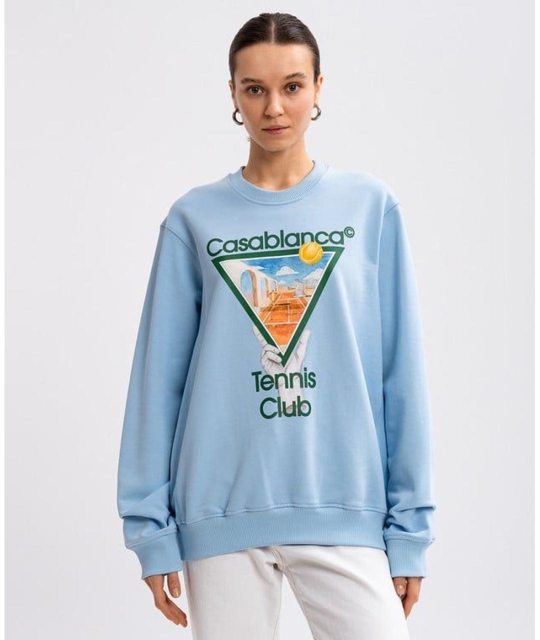 CASABLANCA Голубой хлопковый джемпер / свитер, фото 3