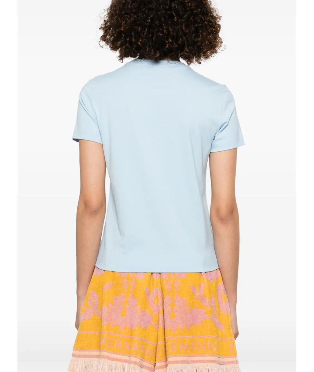 CASABLANCA Голубая хлопковая футболка, фото 4