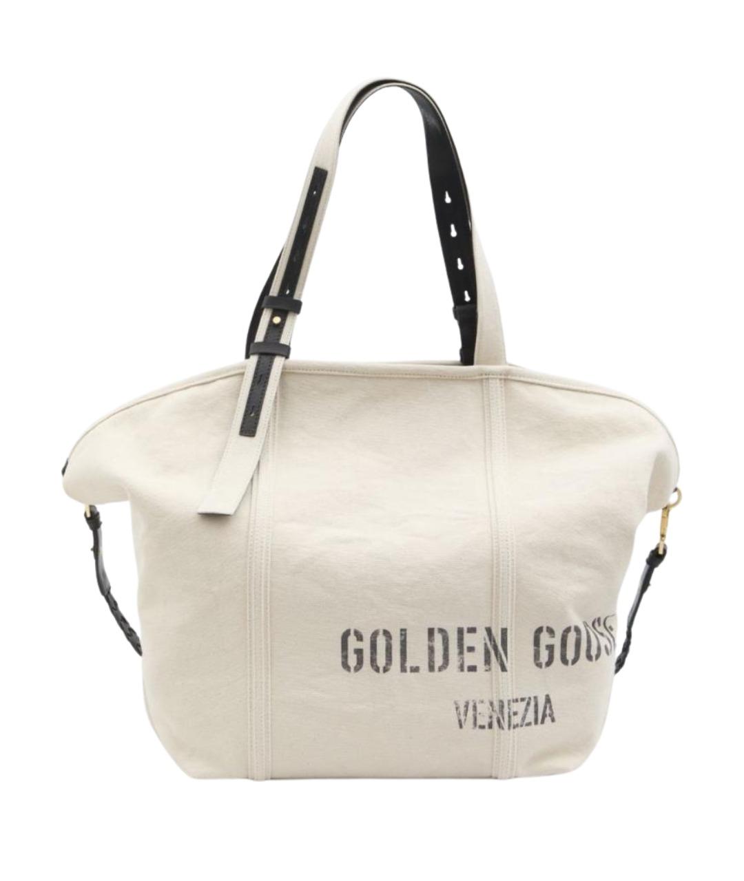 GOLDEN GOOSE DELUXE BRAND Белая хлопковая сумка тоут, фото 1