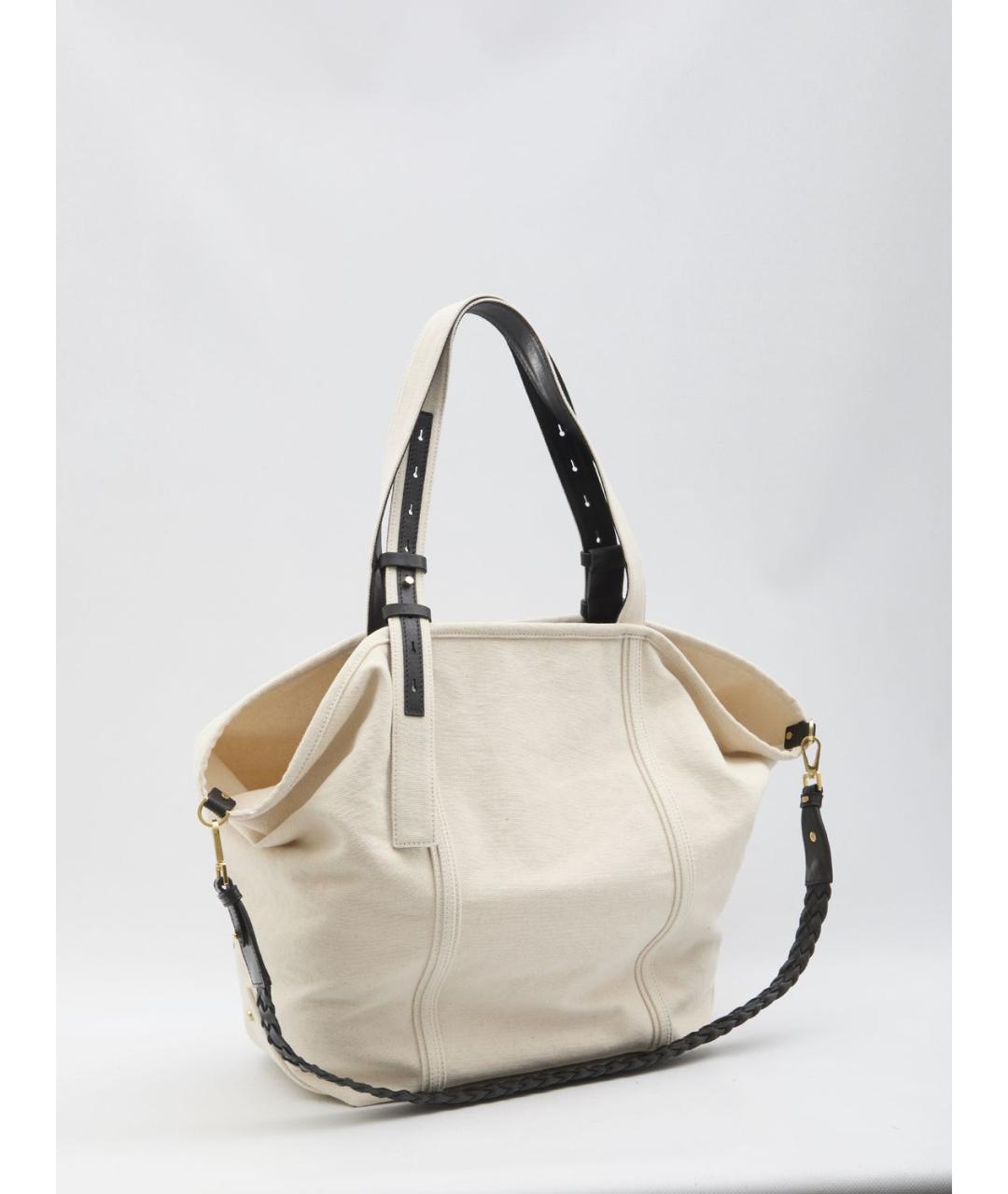 GOLDEN GOOSE DELUXE BRAND Белая хлопковая сумка тоут, фото 2