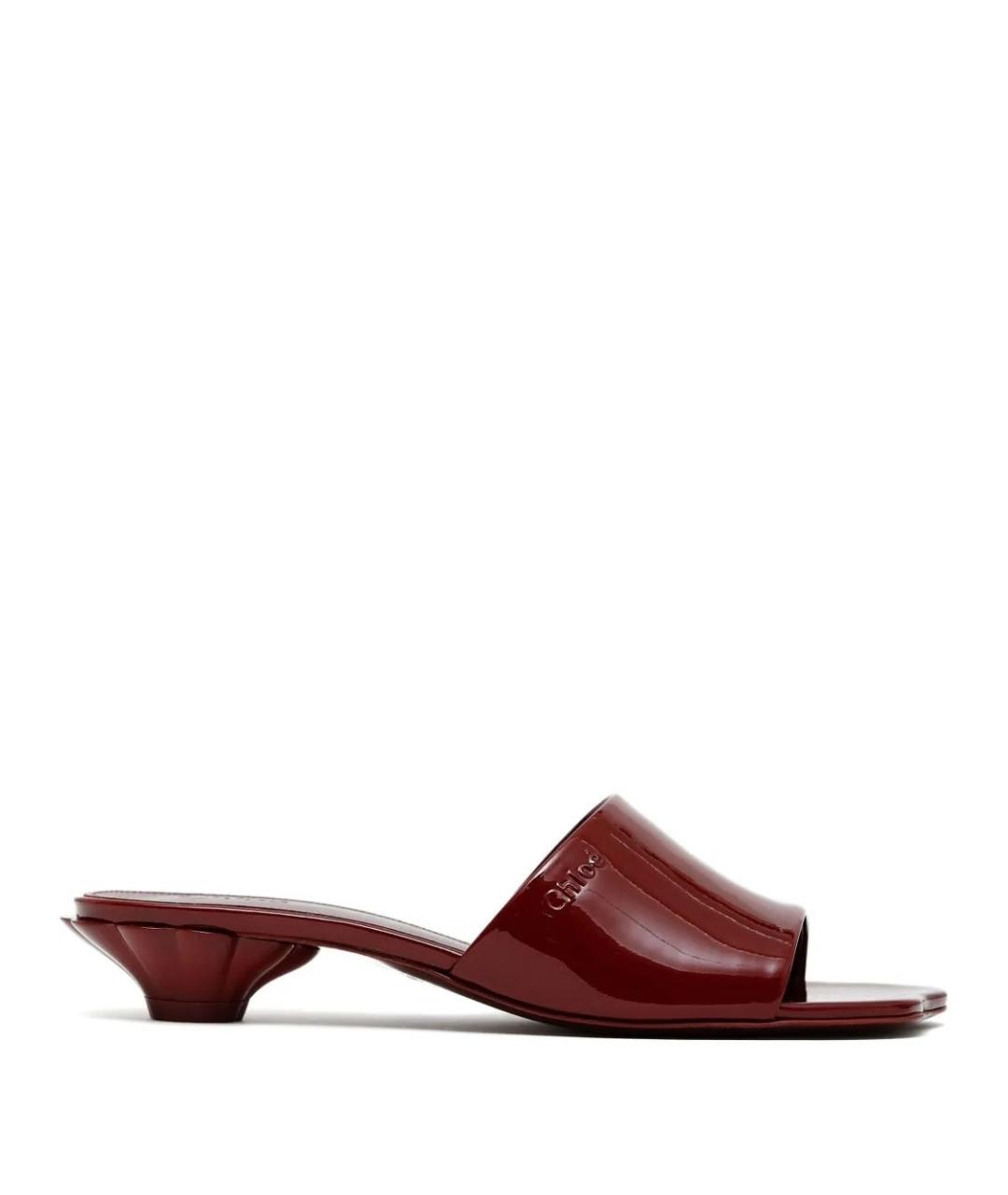 CHLOE Бордовые кожаные мюли, фото 1