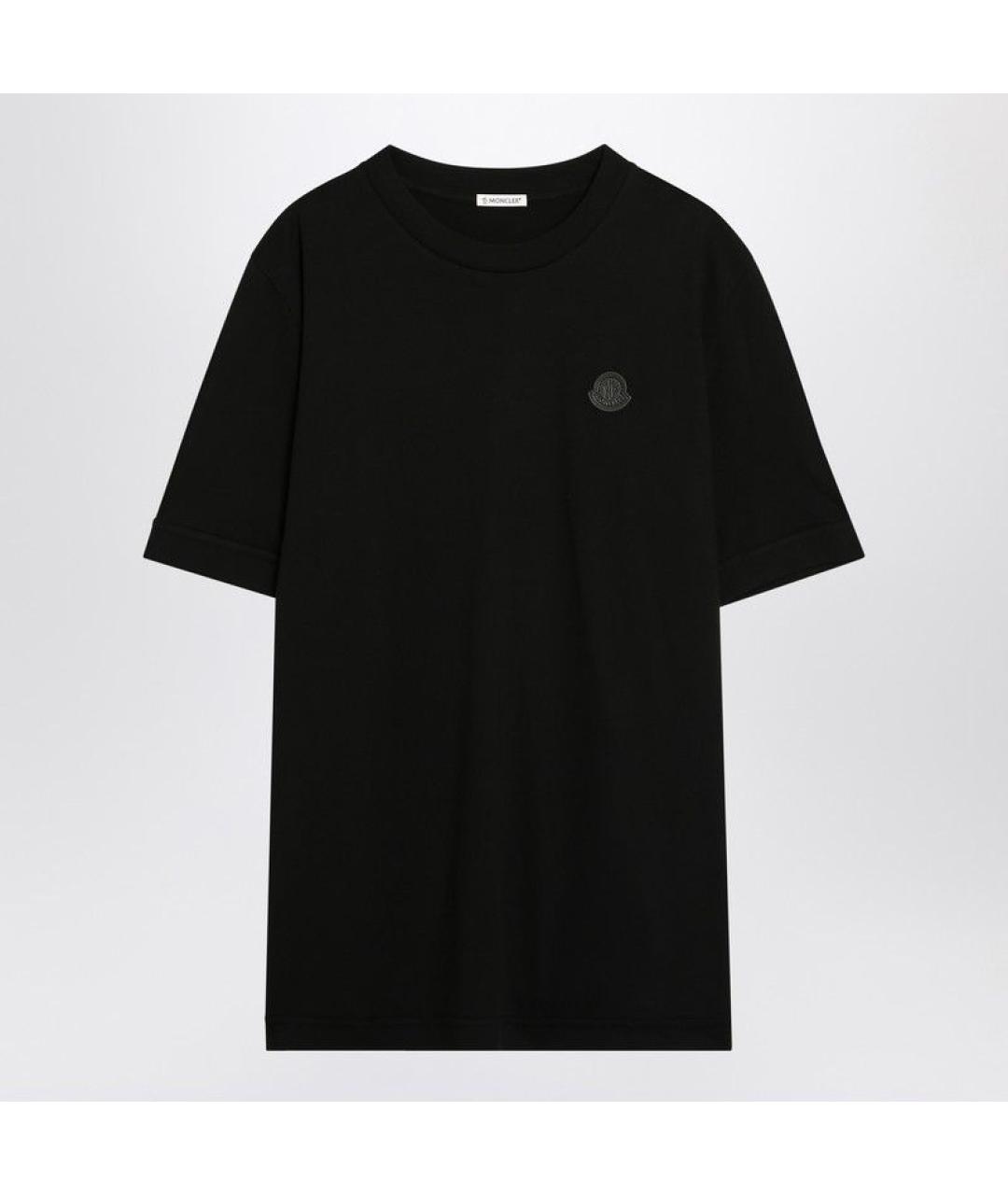 MONCLER Черная хлопковая футболка, фото 3