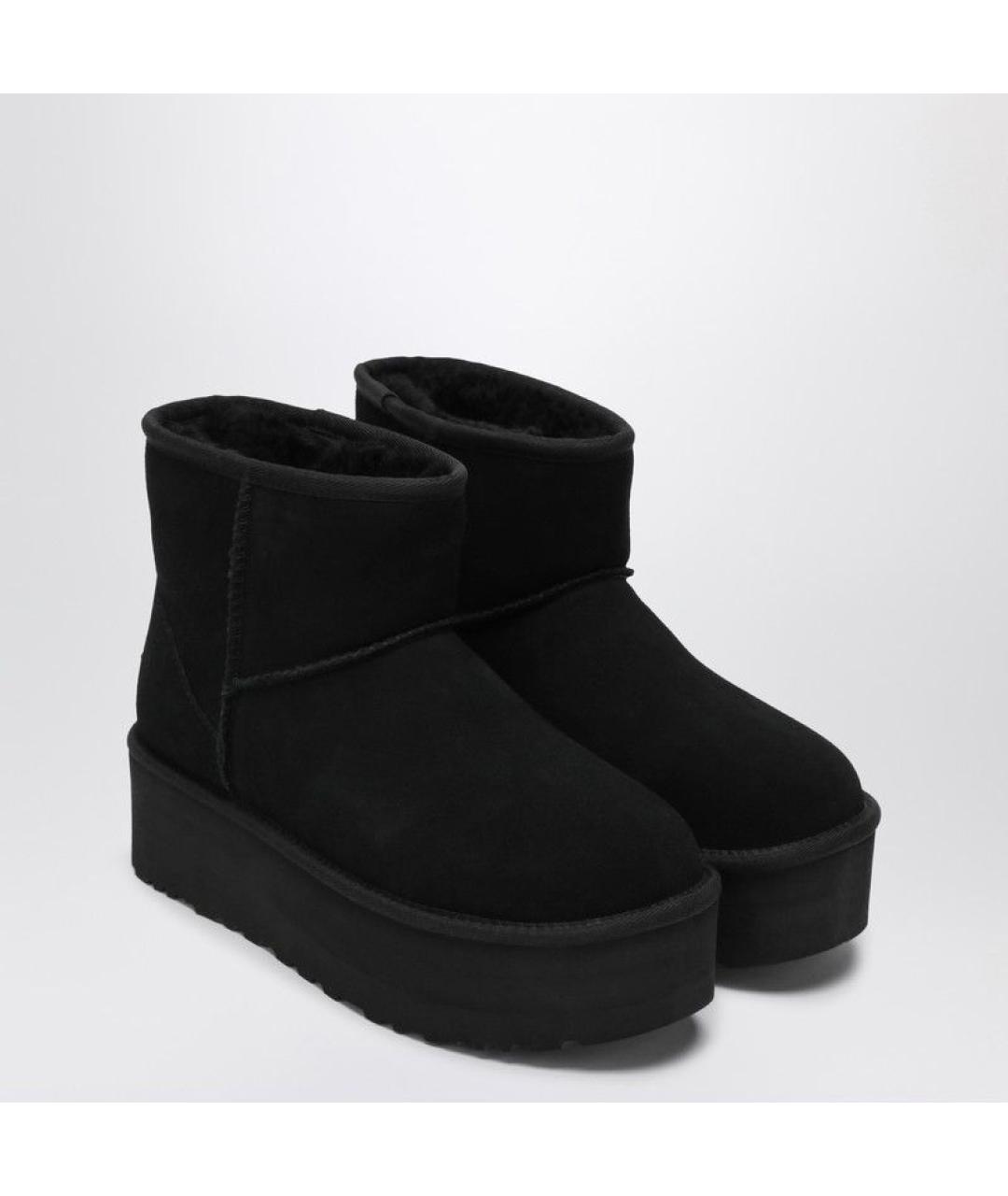 UGG AUSTRALIA Черные нубуковые ботинки, фото 2