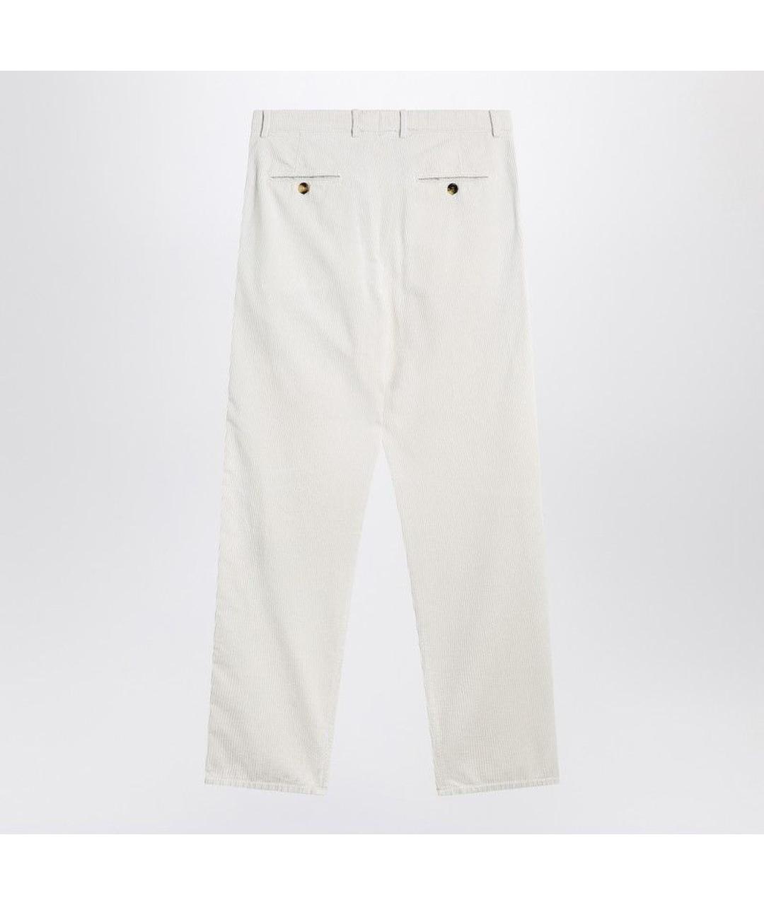BRUNELLO CUCINELLI Белые хлопковые повседневные брюки, фото 2