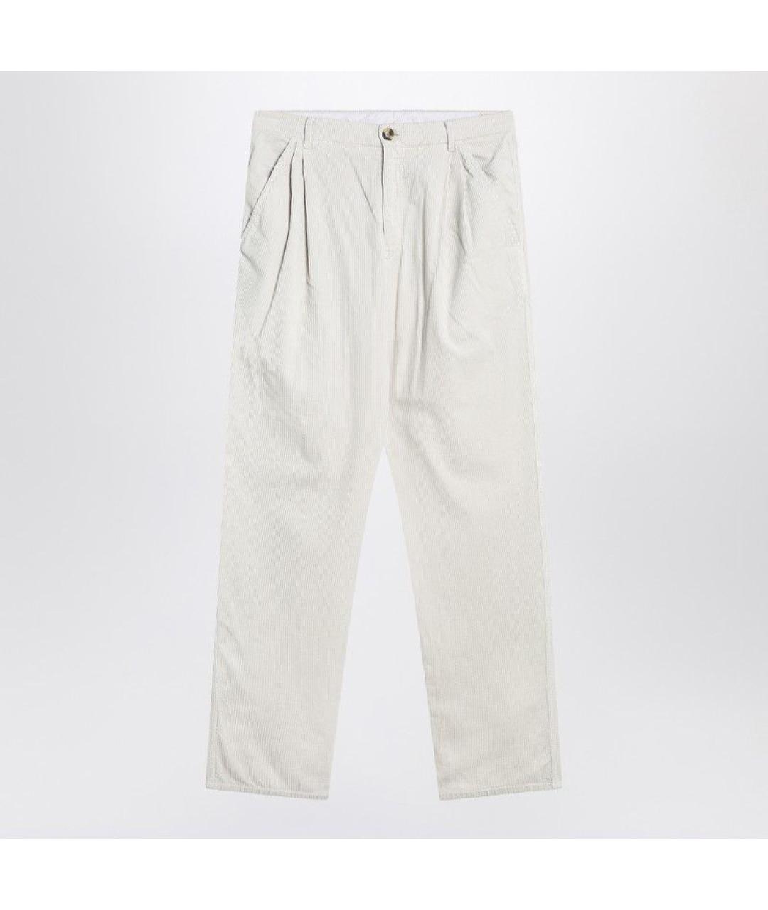 BRUNELLO CUCINELLI Белые хлопковые повседневные брюки, фото 3