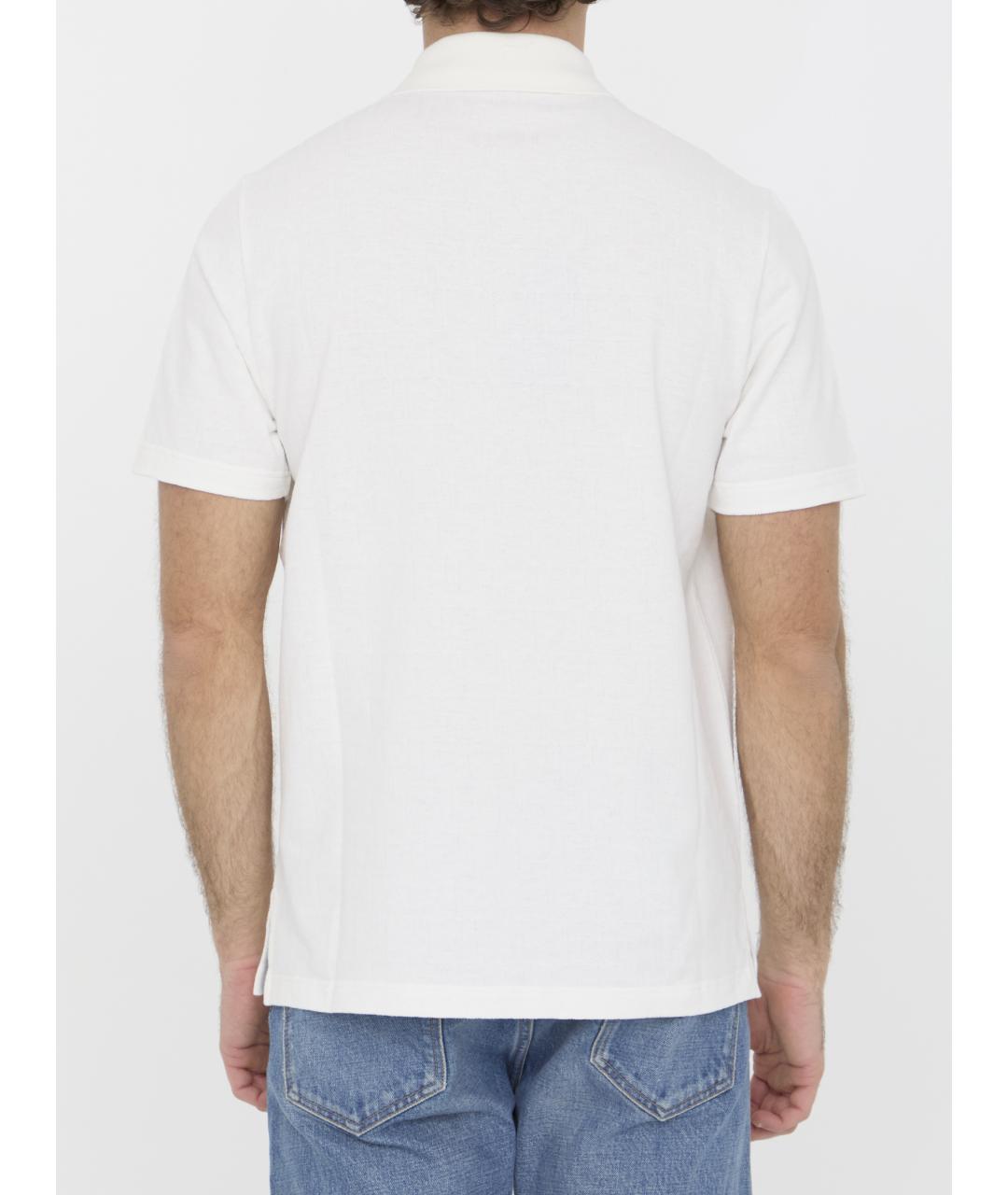 FENDI Белое хлопковое поло с коротким рукавом, фото 4