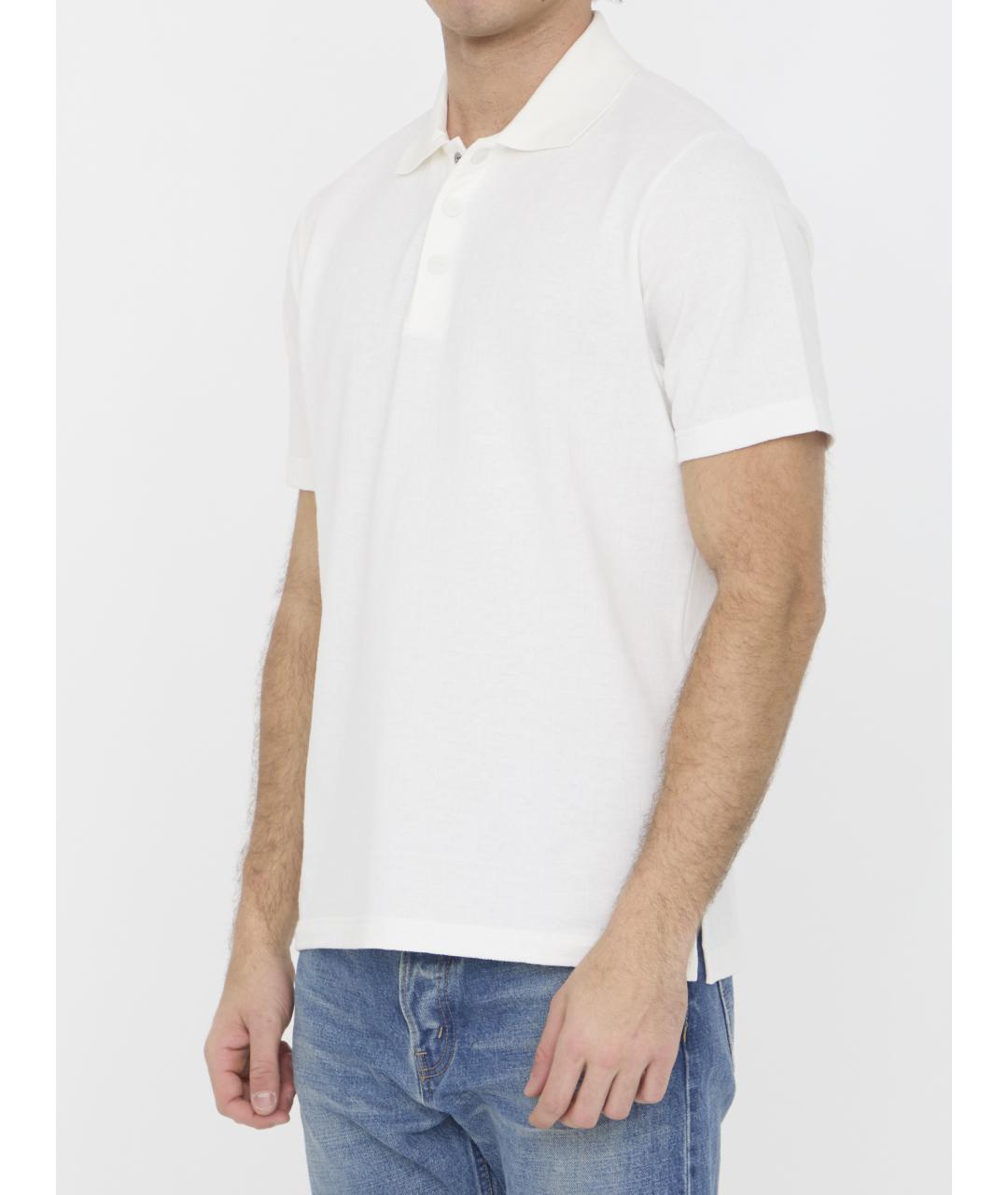 FENDI Белое хлопковое поло с коротким рукавом, фото 2