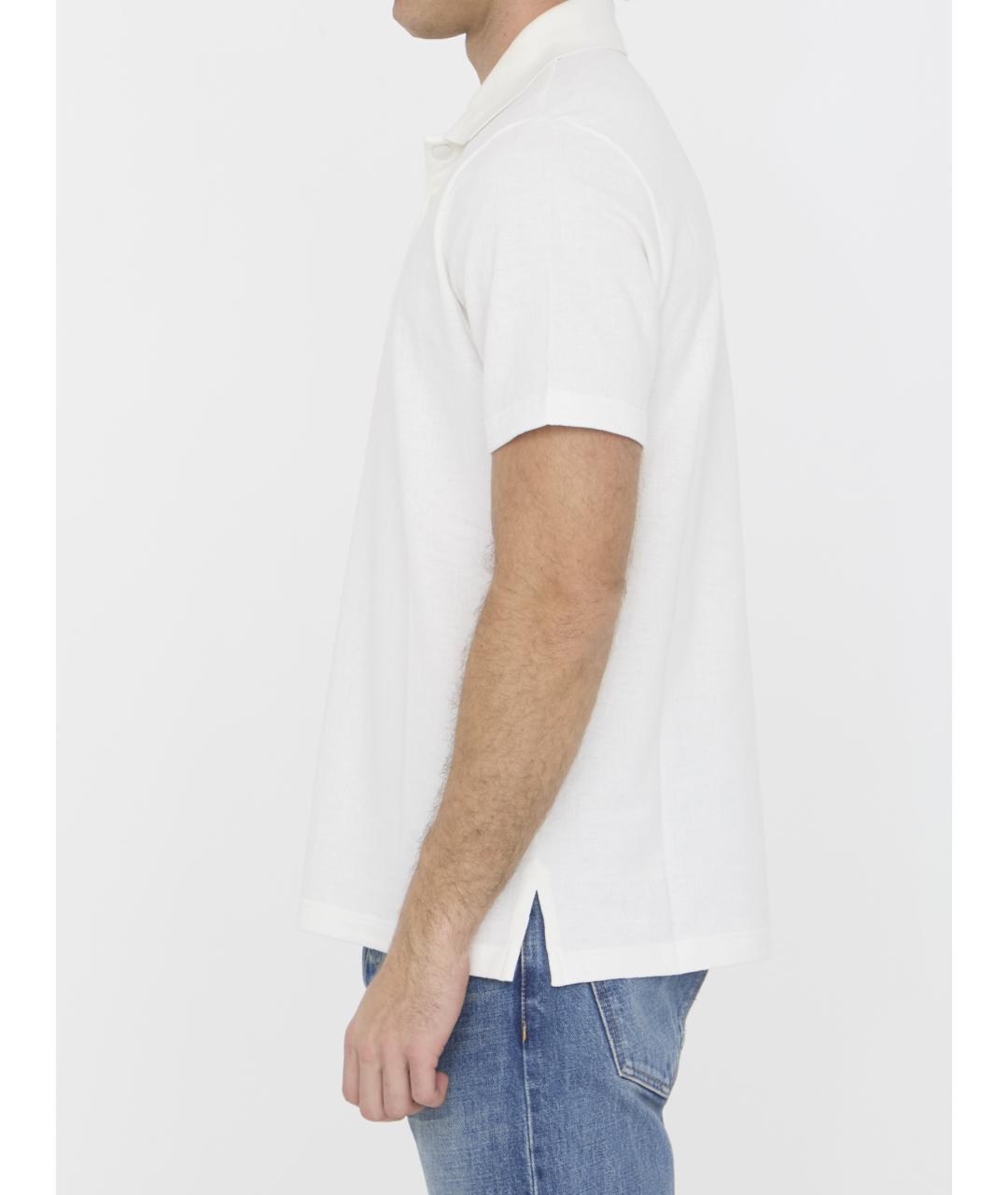 FENDI Белое хлопковое поло с коротким рукавом, фото 3