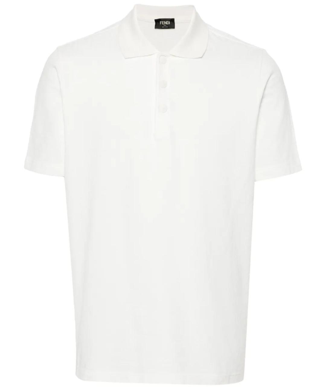 FENDI Белое хлопковое поло с коротким рукавом, фото 1