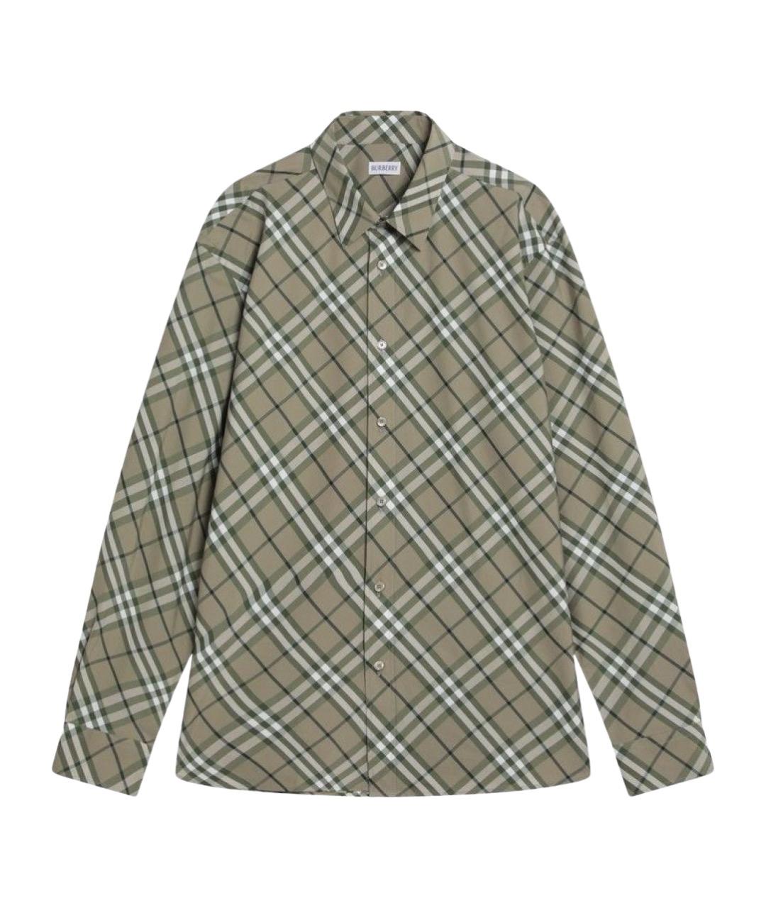 BURBERRY Зеленая хлопковая кэжуал рубашка, фото 1