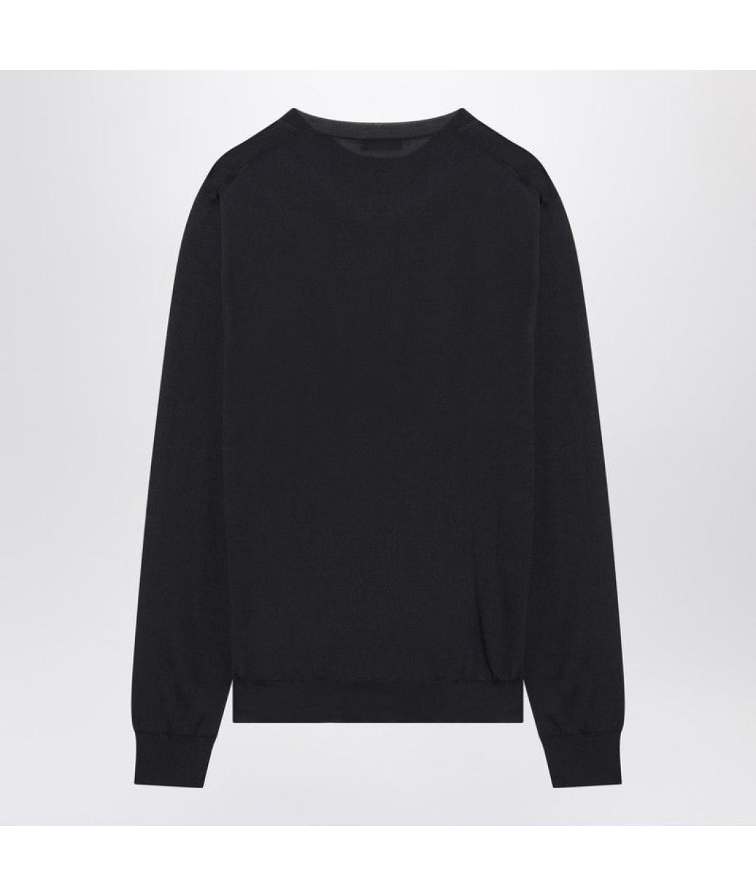 PRADA Темно-синий шелковый джемпер / свитер, фото 2