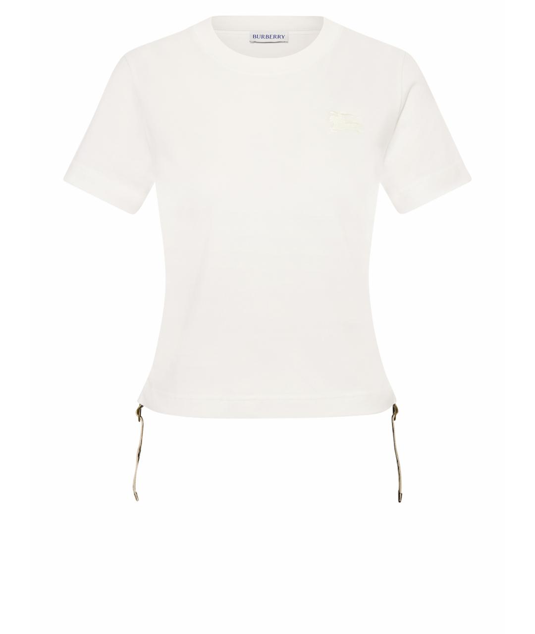BURBERRY Белая полиэстеровая футболка, фото 1