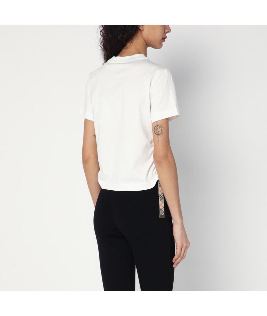 BURBERRY Белая полиэстеровая футболка, фото 3