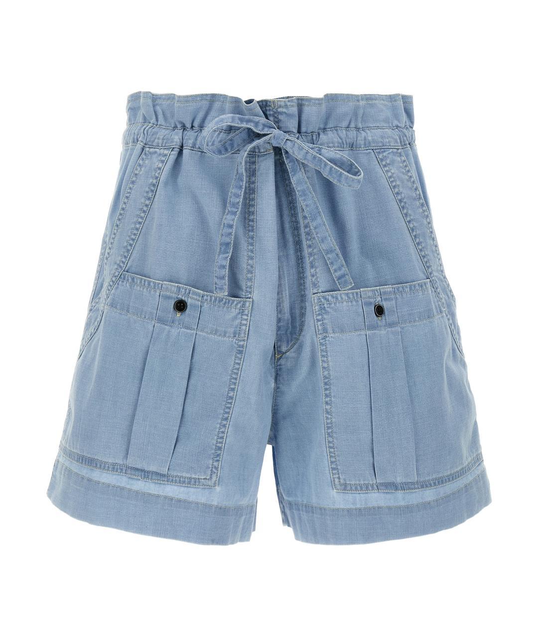 ISABEL MARANT Голубые хлопковые шорты, фото 1