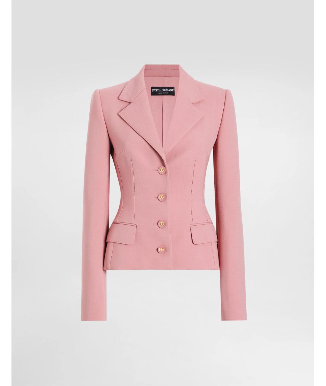 DOLCE&GABBANA Розовый шерстяной жакет/пиджак, фото 5