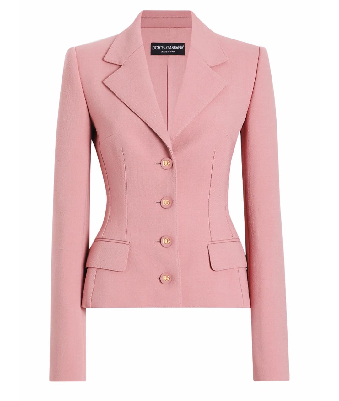 DOLCE&GABBANA Розовый шерстяной жакет/пиджак, фото 1