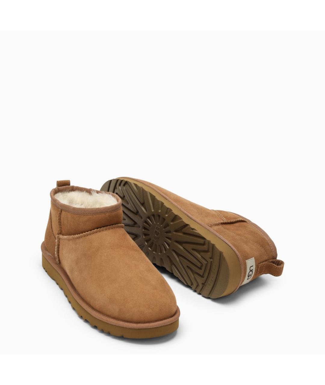 UGG AUSTRALIA Коричневые нубуковые низкие ботинки, фото 5