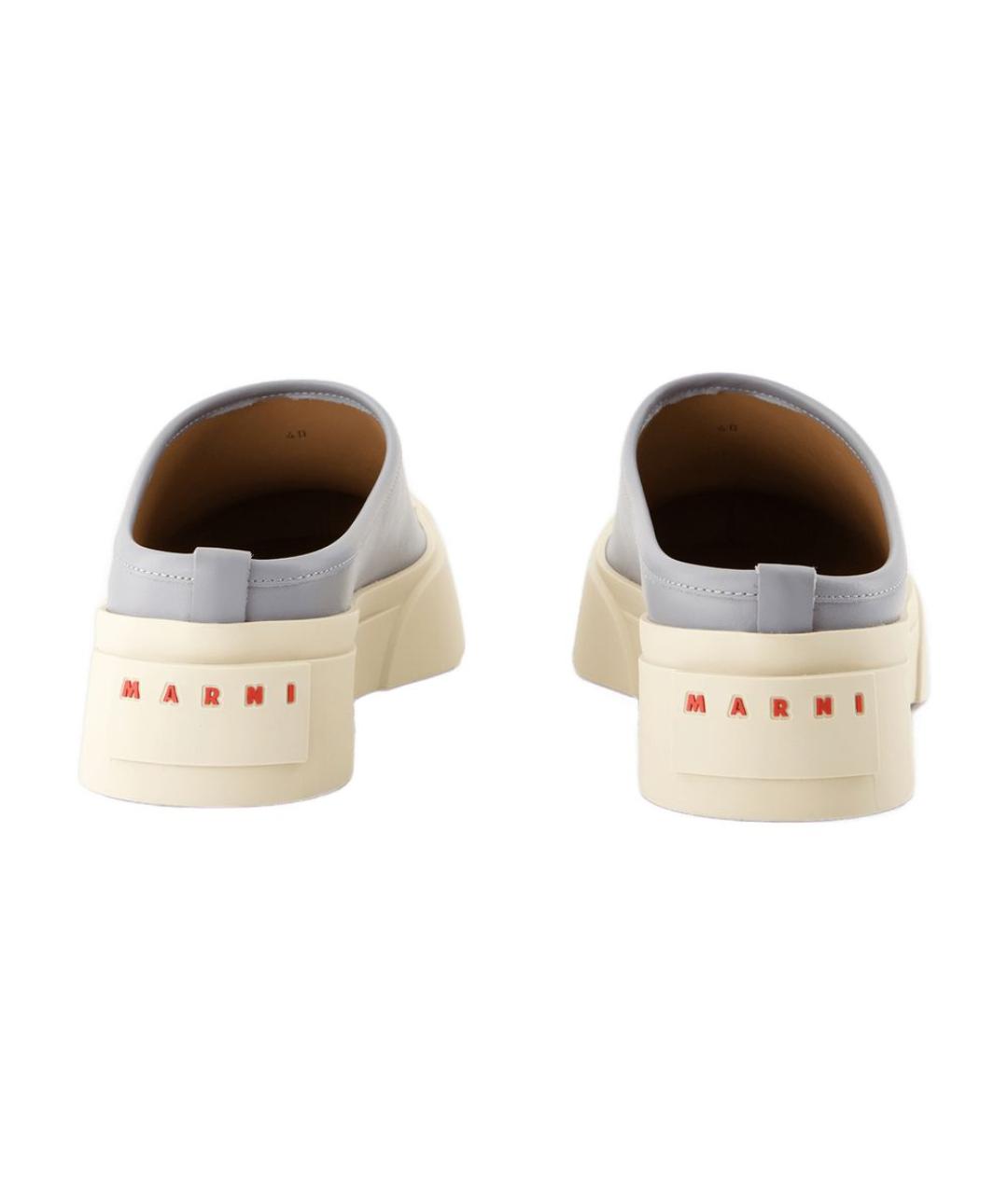 MARNI Синие кожаные низкие кроссовки / кеды, фото 3