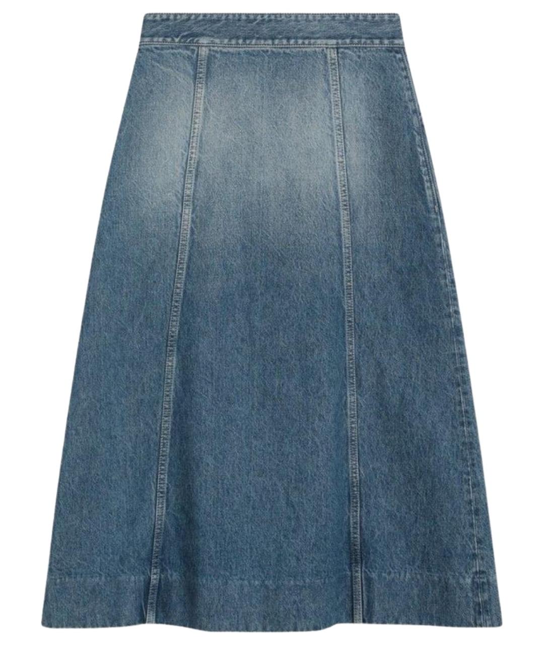 VALENTINO Синяя полиэстеровая юбка миди, фото 2