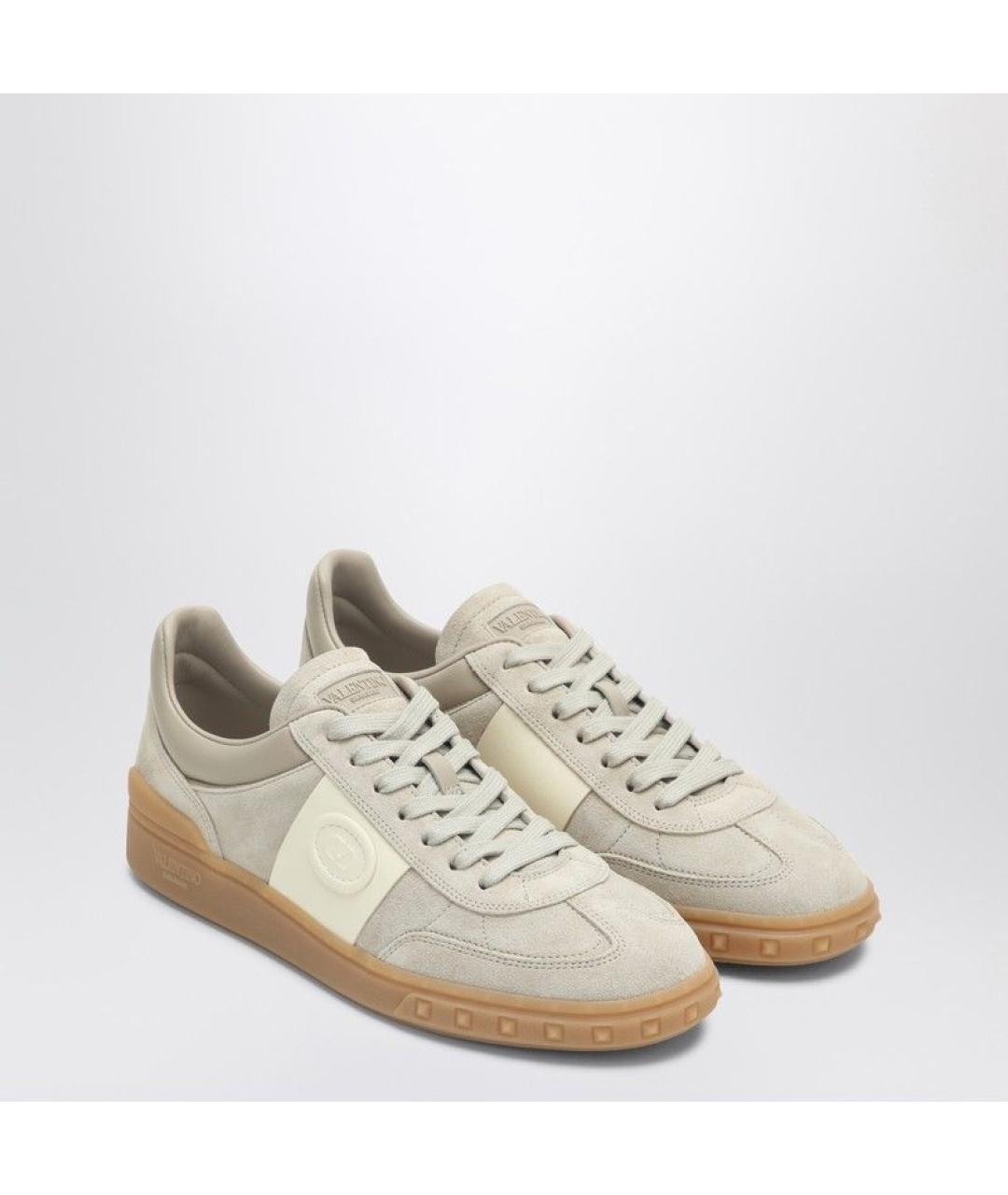 VALENTINO Бежевые кожаные кроссовки, фото 3