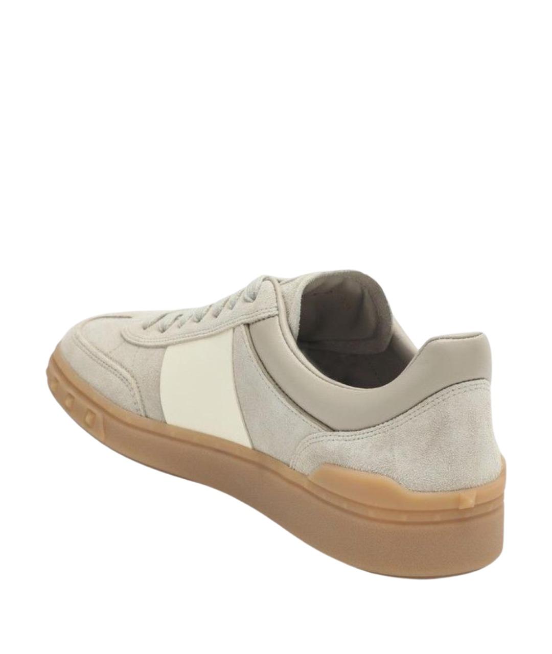 VALENTINO Бежевые кожаные кроссовки, фото 2