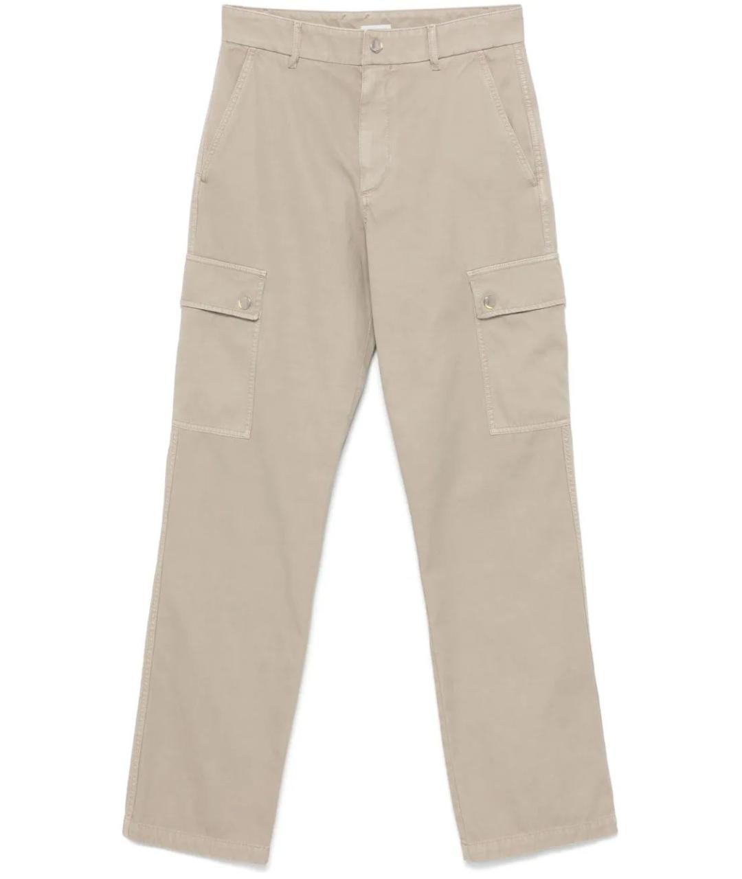 BURBERRY Бежевые хлопковые повседневные брюки, фото 1