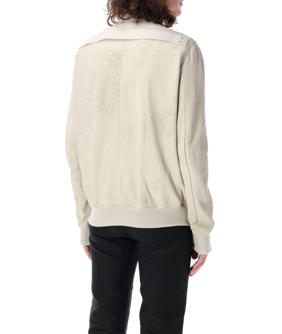 RICK OWENS Бежевая кожаная куртка, фото 3