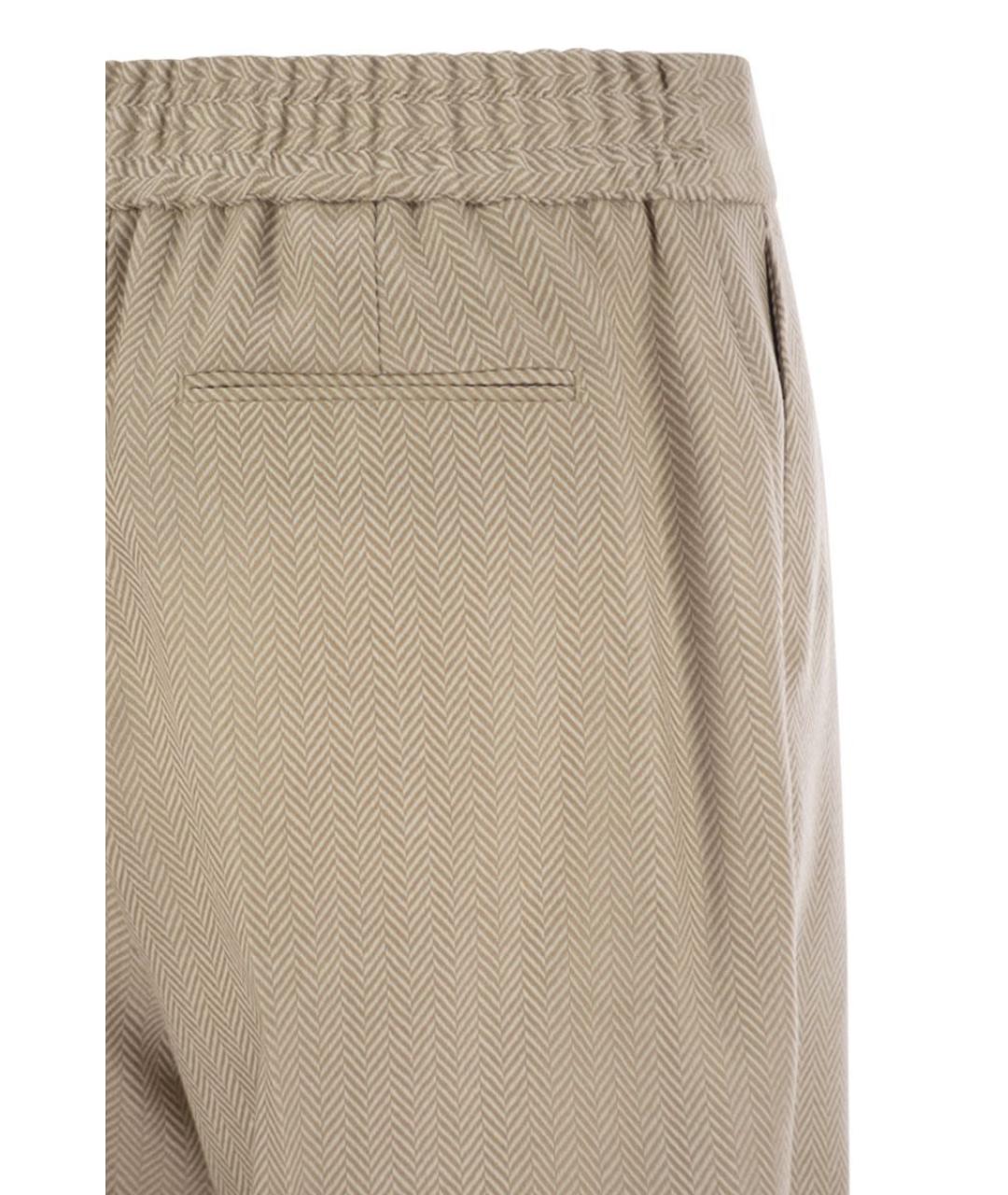 PT TORINO Бежевые шерстяные прямые брюки, фото 4