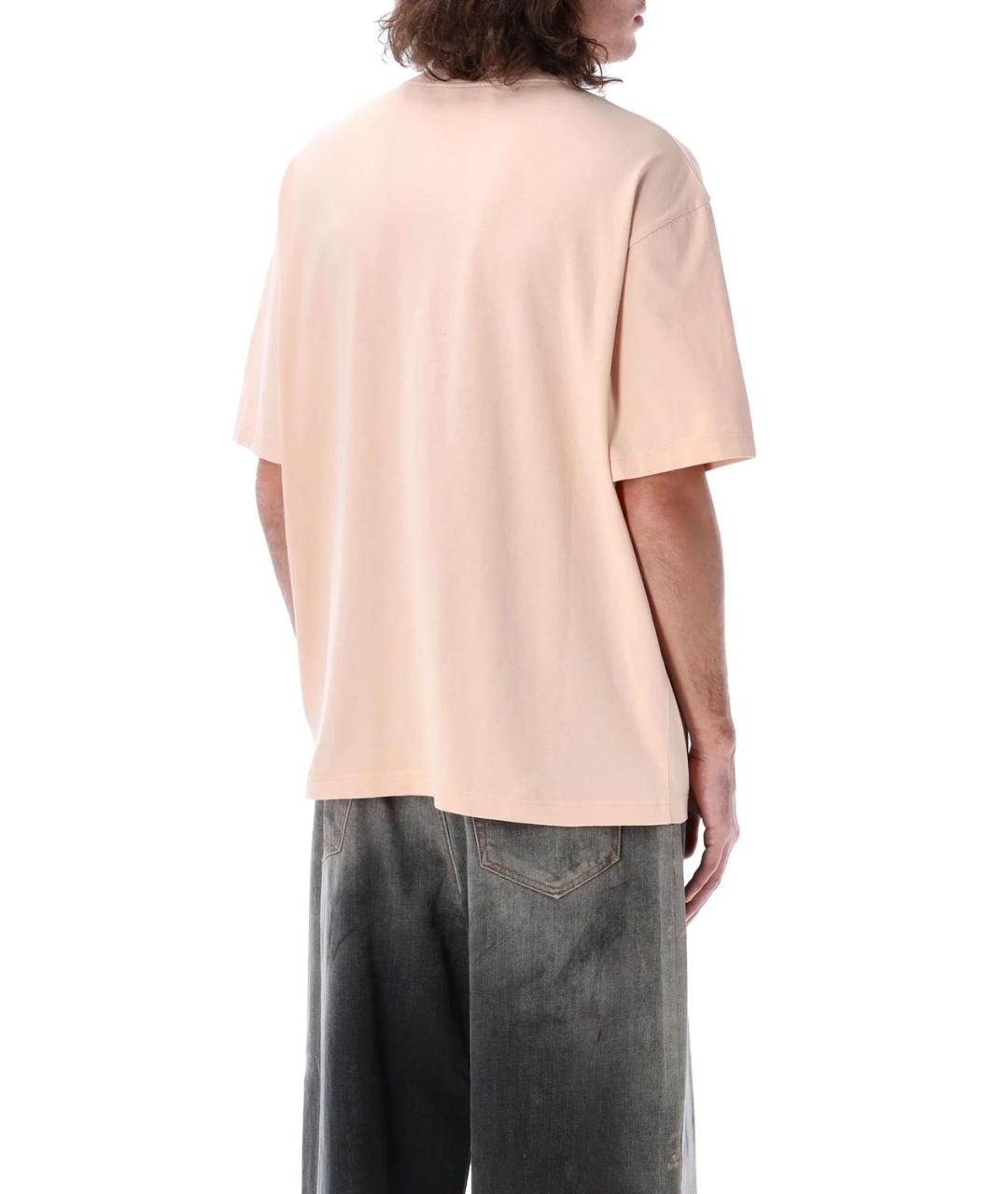 ACNE STUDIOS Розовая хлопковая футболка, фото 3