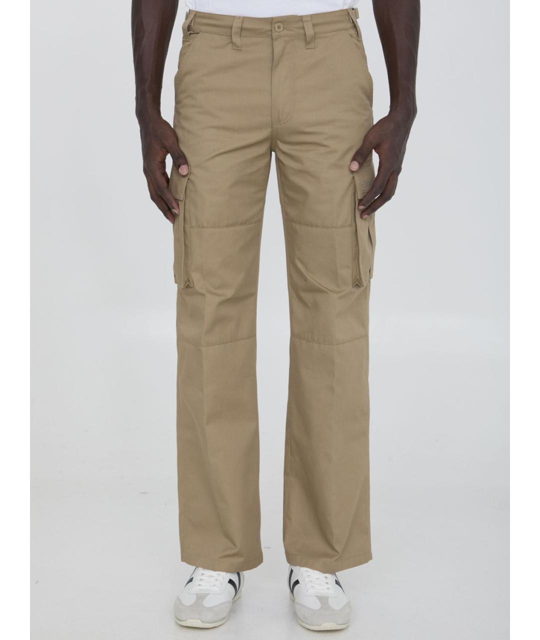 CELINE Бежевые хлопковые повседневные брюки, фото 2