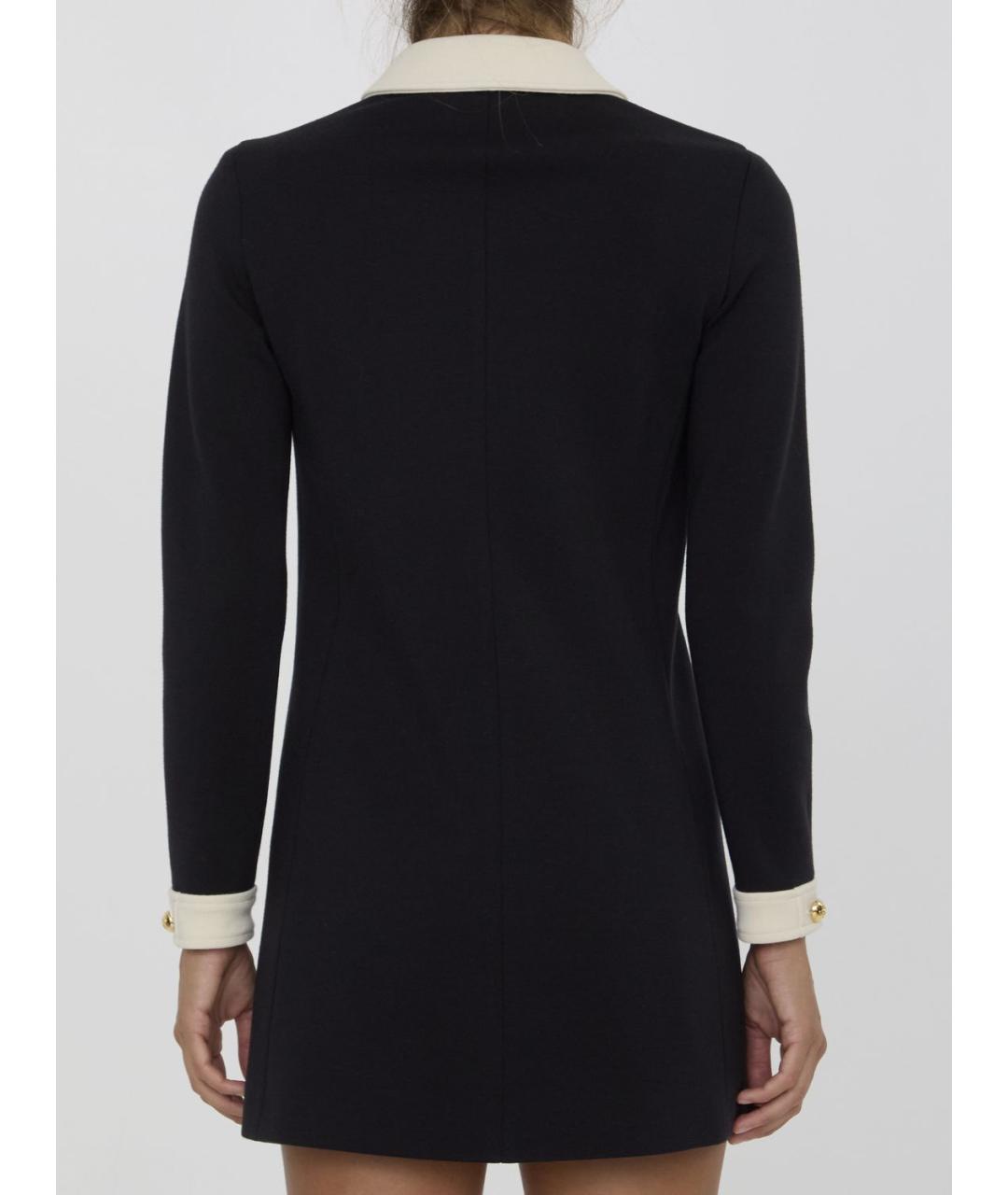 CELINE Черное шерстяное повседневное платье, фото 5