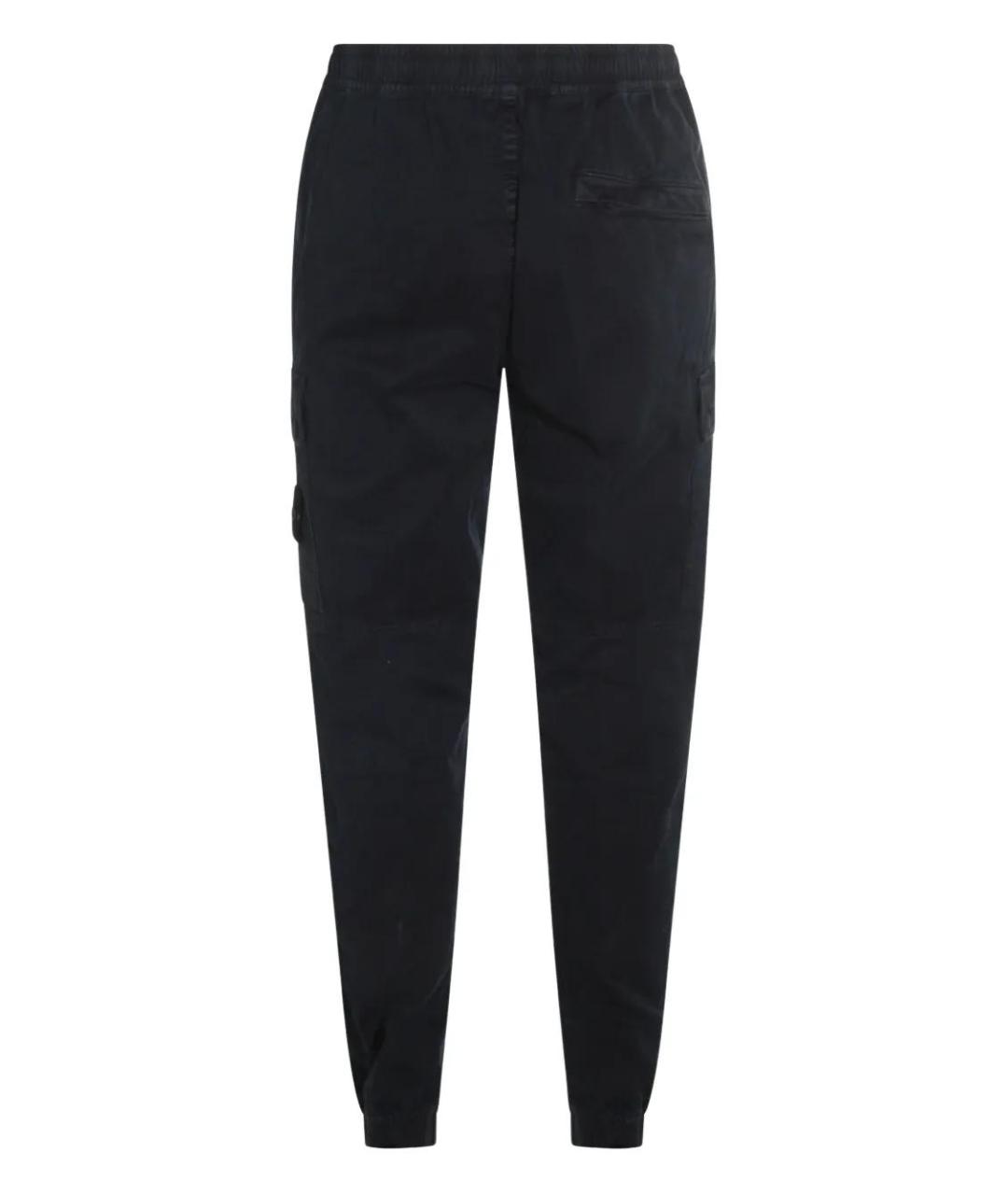 STONE ISLAND Темно-синие хлопковые повседневные брюки, фото 2