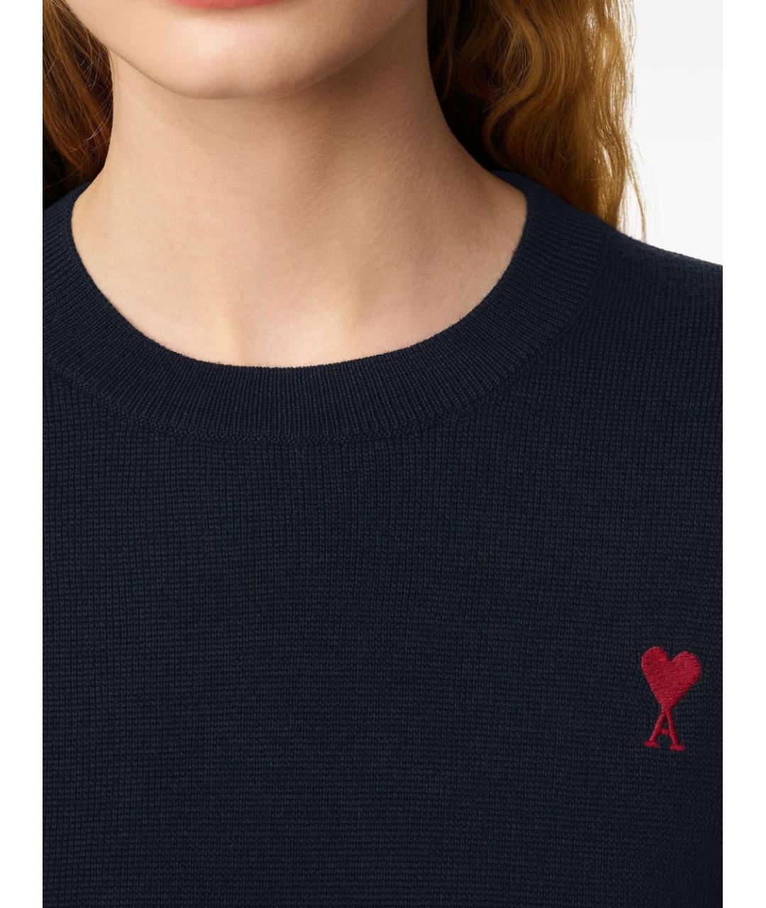 Ami Paris Синий шерстяной джемпер / свитер, фото 3