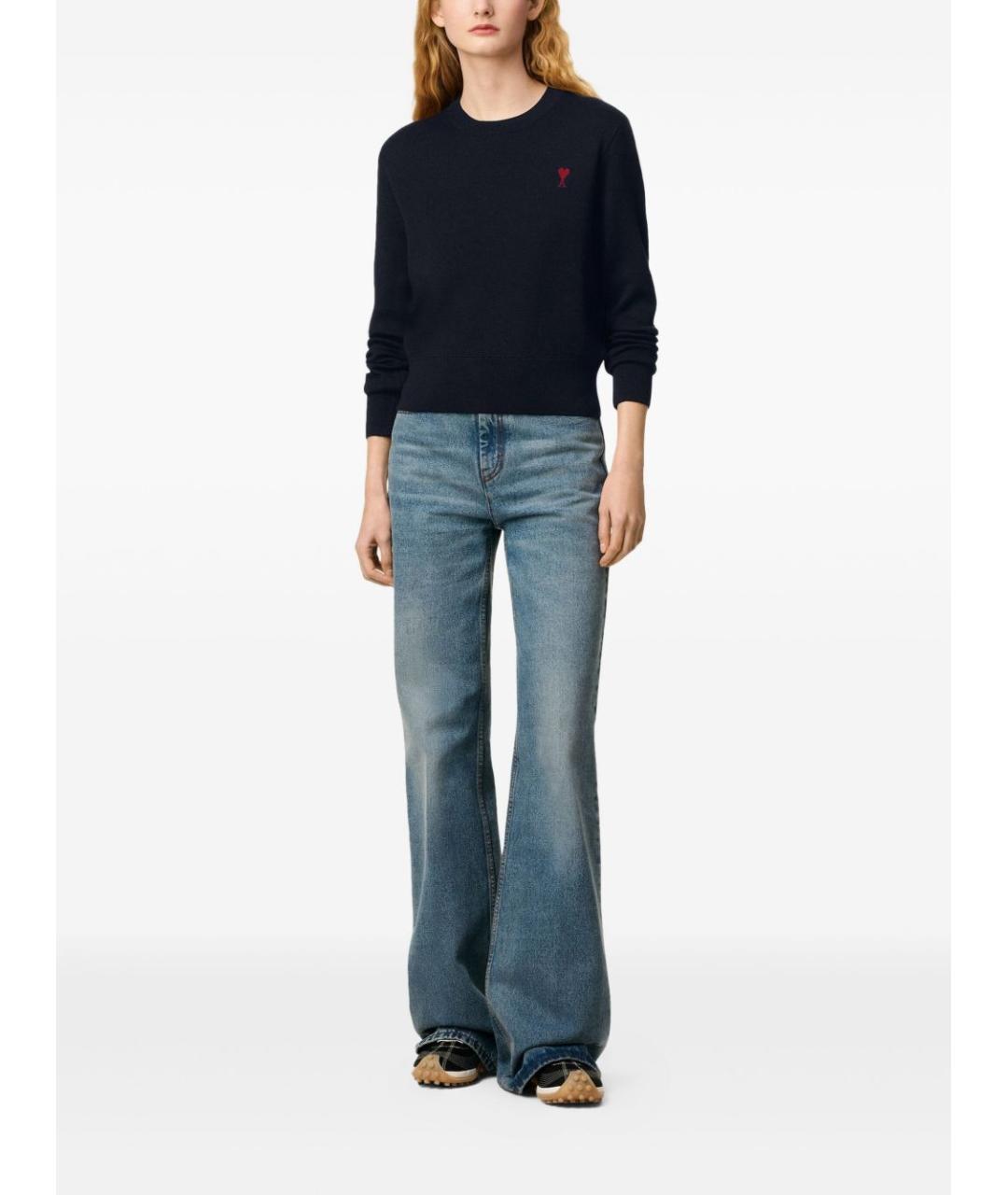 Ami Paris Синий шерстяной джемпер / свитер, фото 2