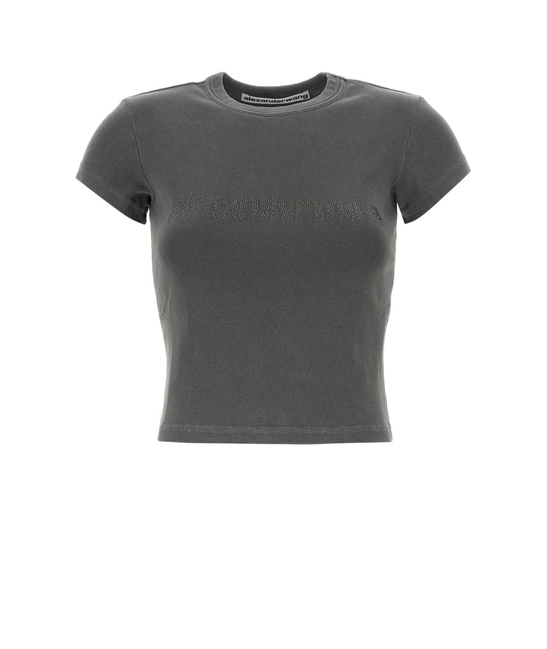 ALEXANDER WANG Серая хлопковая футболка, фото 1