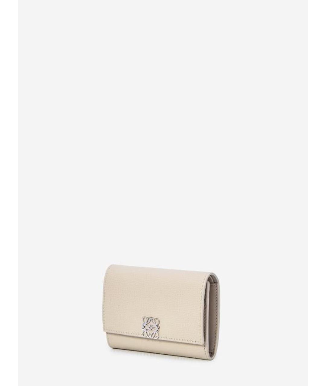 LOEWE Бежевый кожаный кошелек, фото 2