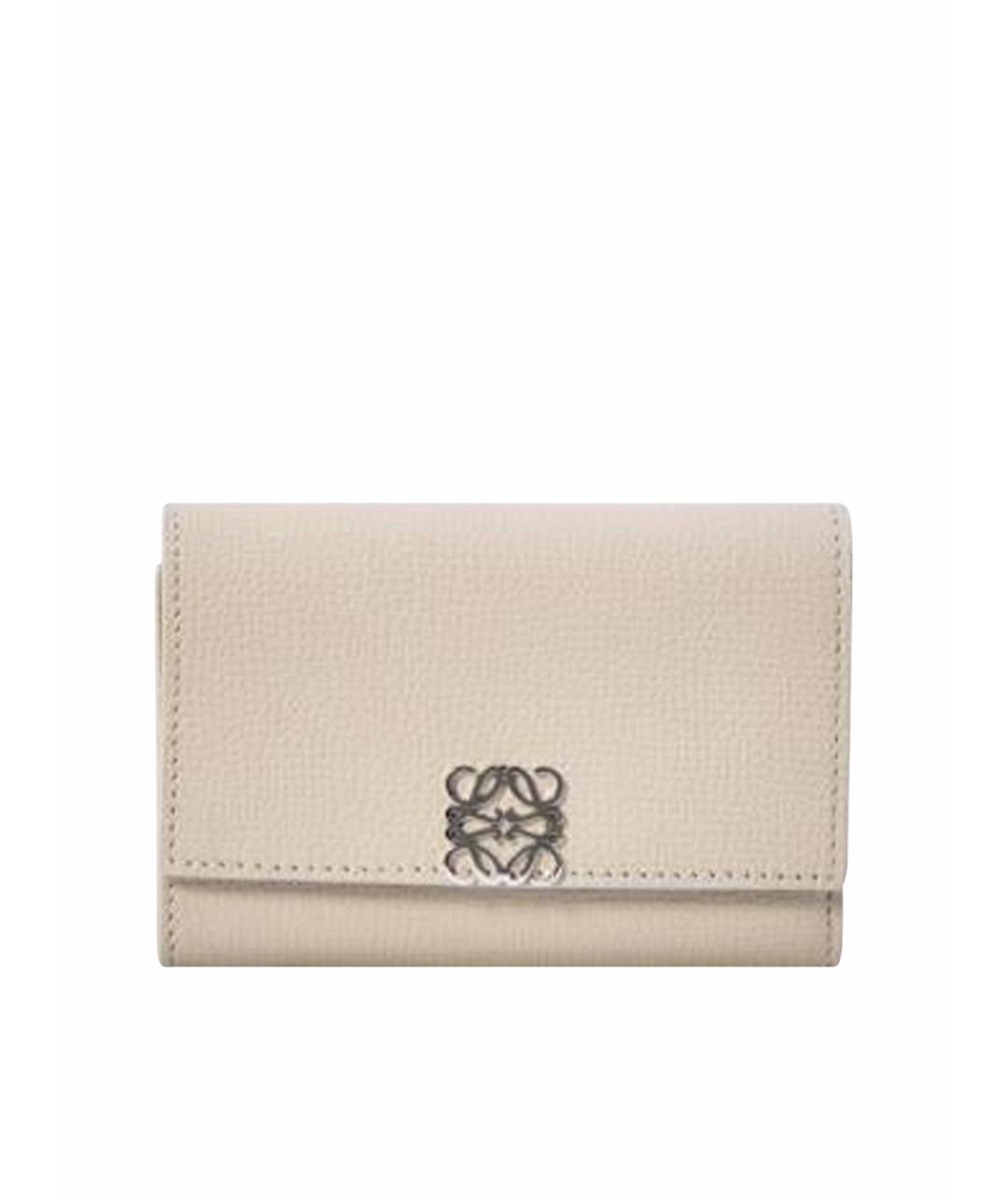 LOEWE Бежевый кожаный кошелек, фото 1
